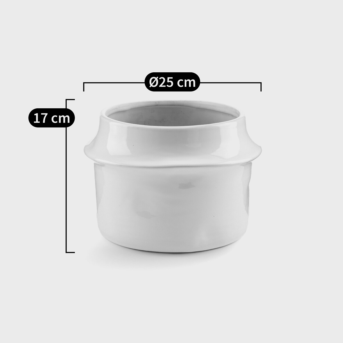 Filipio 25cm Diameter Ceramic Flower Pot white, LA REDOUTE INTERIEURS