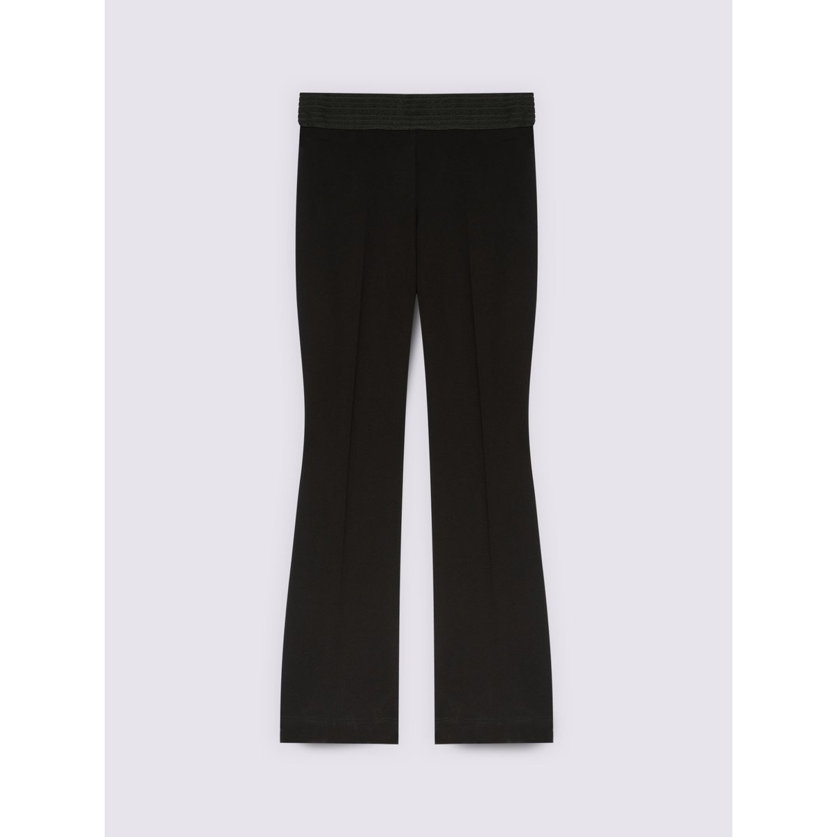 Pantalon flare en Punto Milano noir, FIORELLA RUBINO