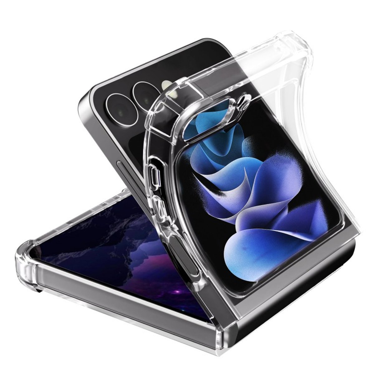 Coque anti-choc souple angles renforcés Galaxy Zflip 6 transparent, EVETANE
