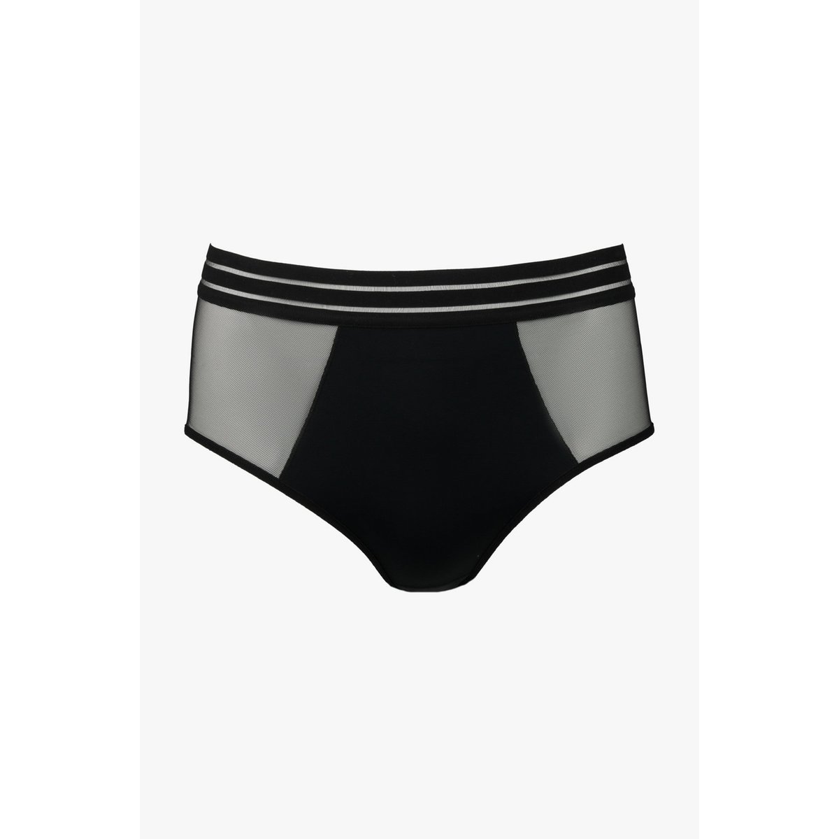 Culotte haute en microfibre et tulle NUFIT noir, MAISON LEJABY