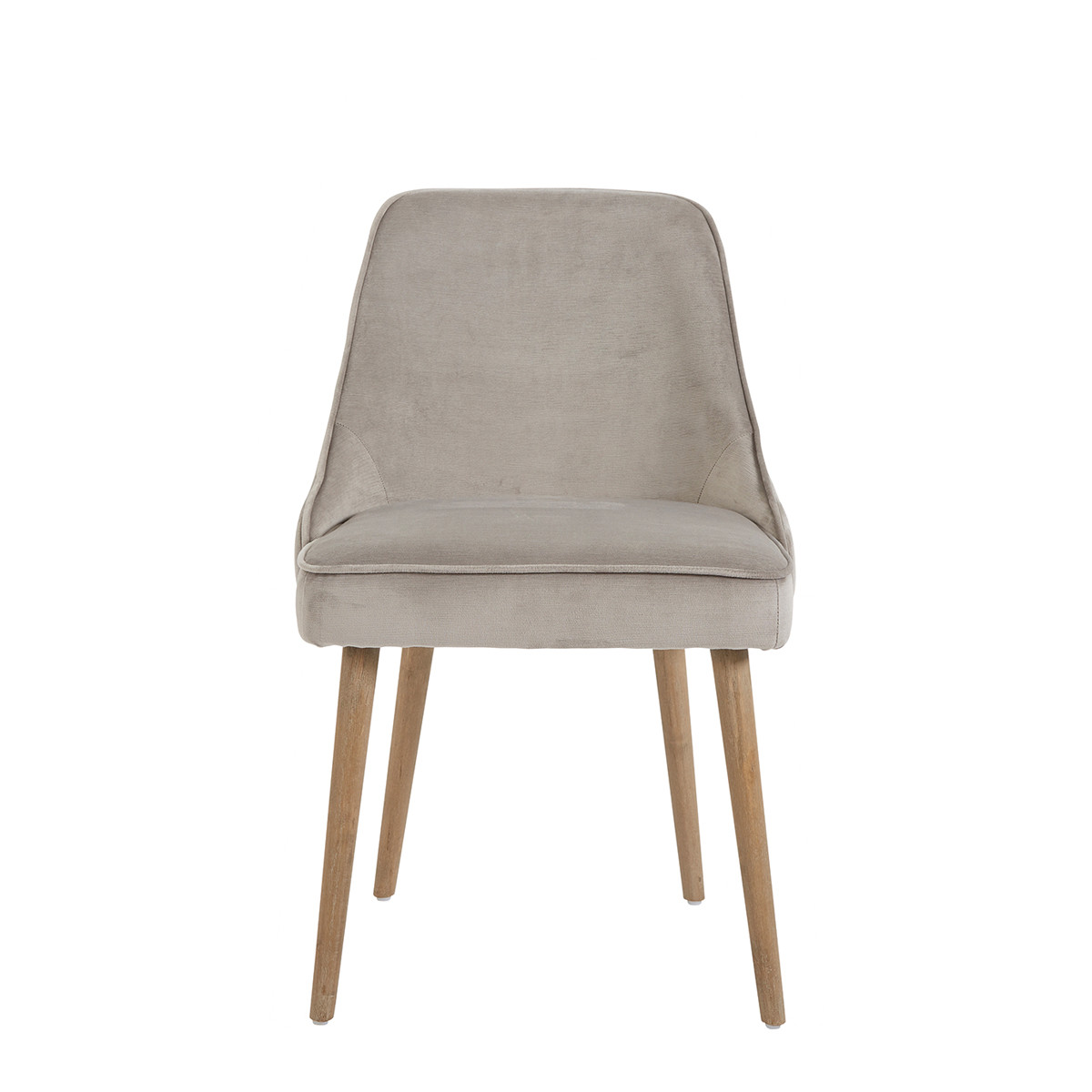 Chaise en velours beige, BLANC D’IVOIRE