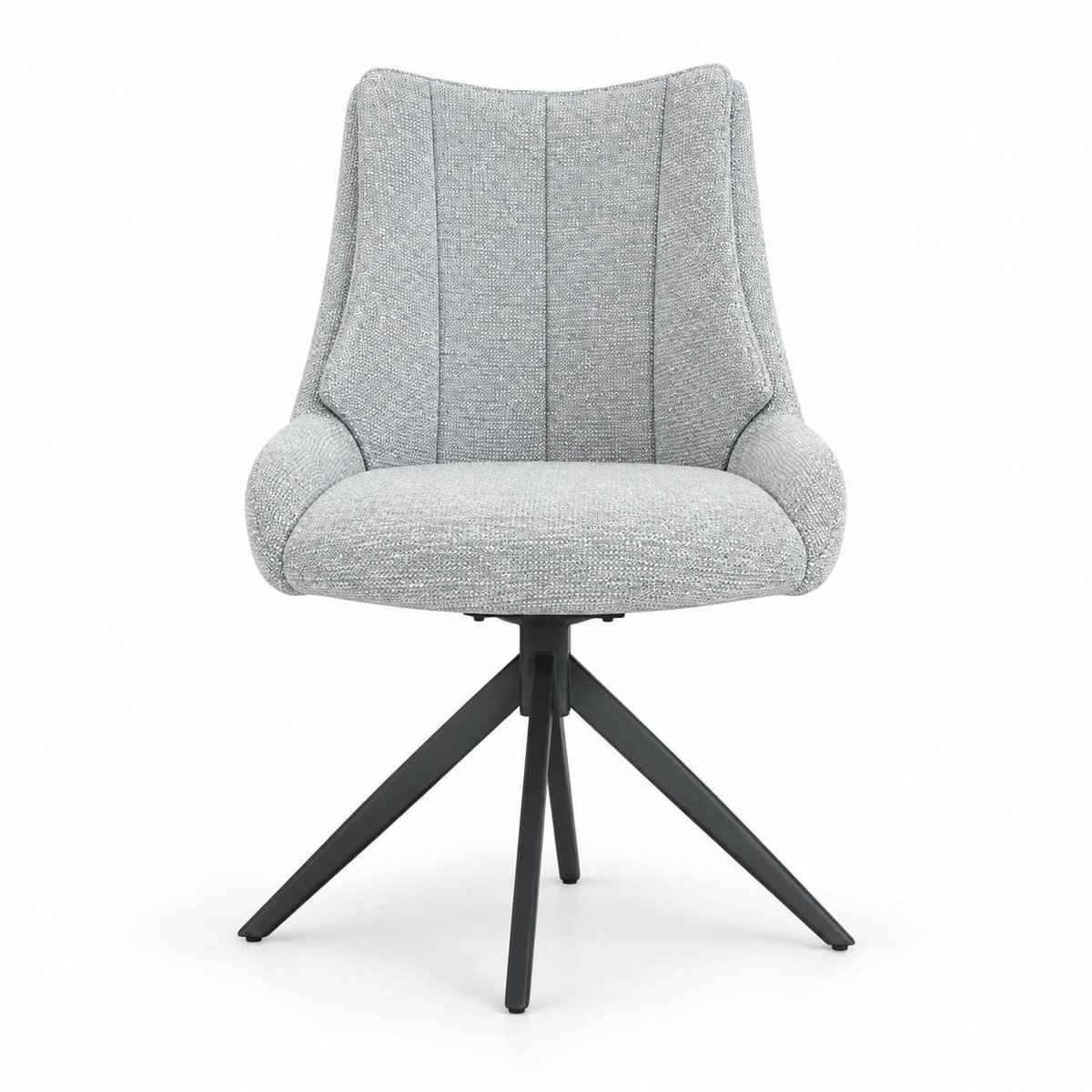 Chaise pivotante en velours texturé (lot de 2) IENA gris, PIER IMPORT