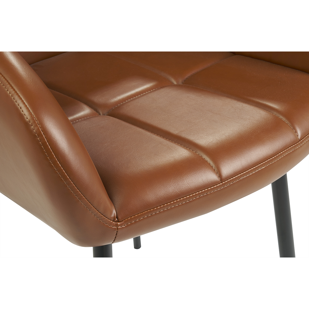 Chaises design matelassées (lot de 2) MONTERO marron, MILIBOO