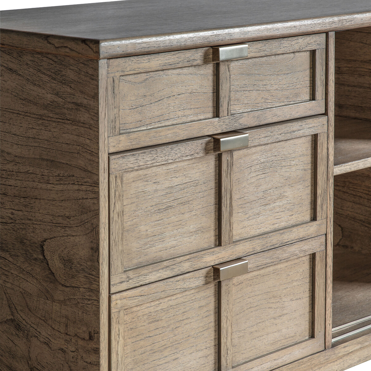 Bharhut Japandi Panelled Rattan Large 2 Door Sideboard wood, ÉDITÉ