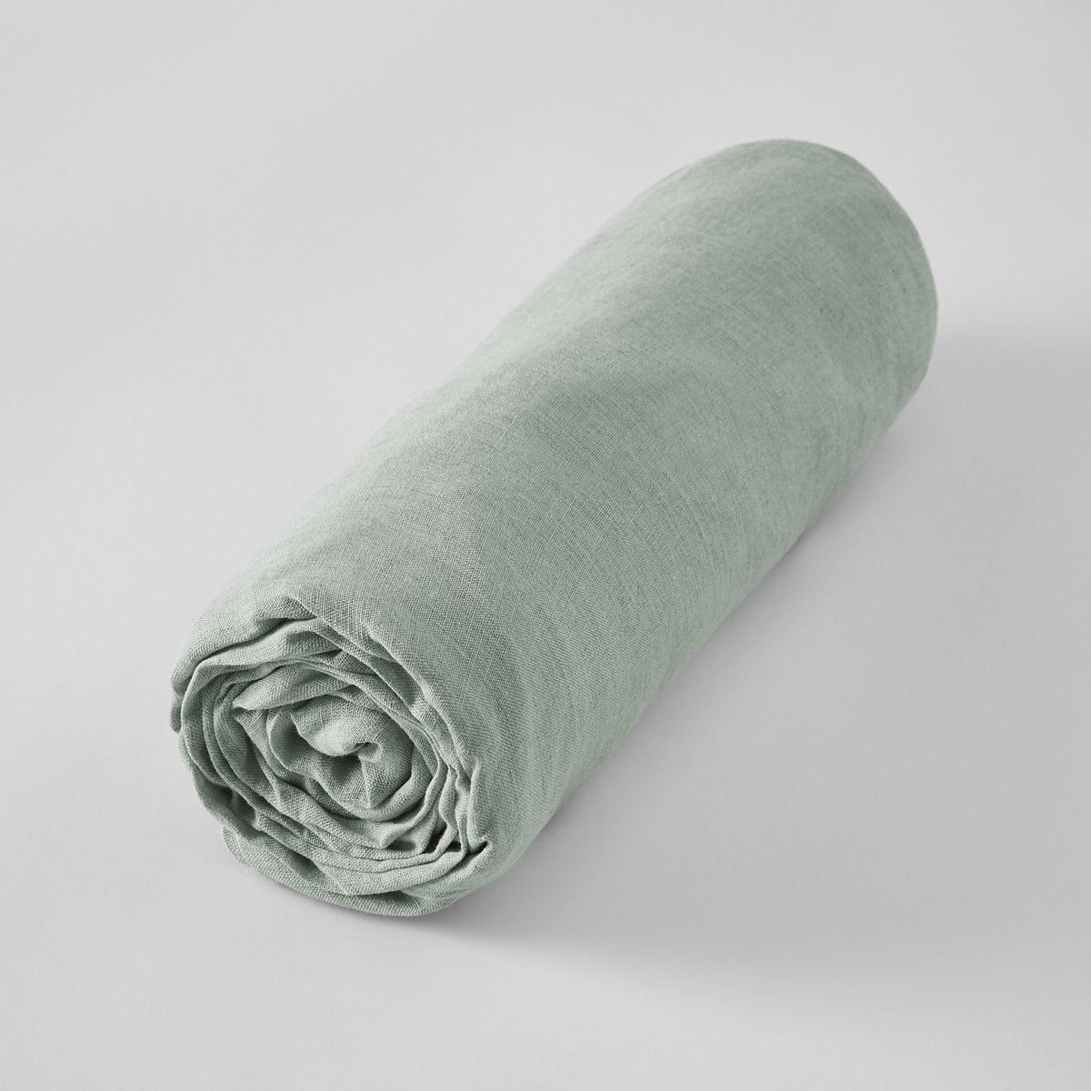 Drap Housse en Lin Lavé 140 x 190 cm Caramel kaki, EDEN