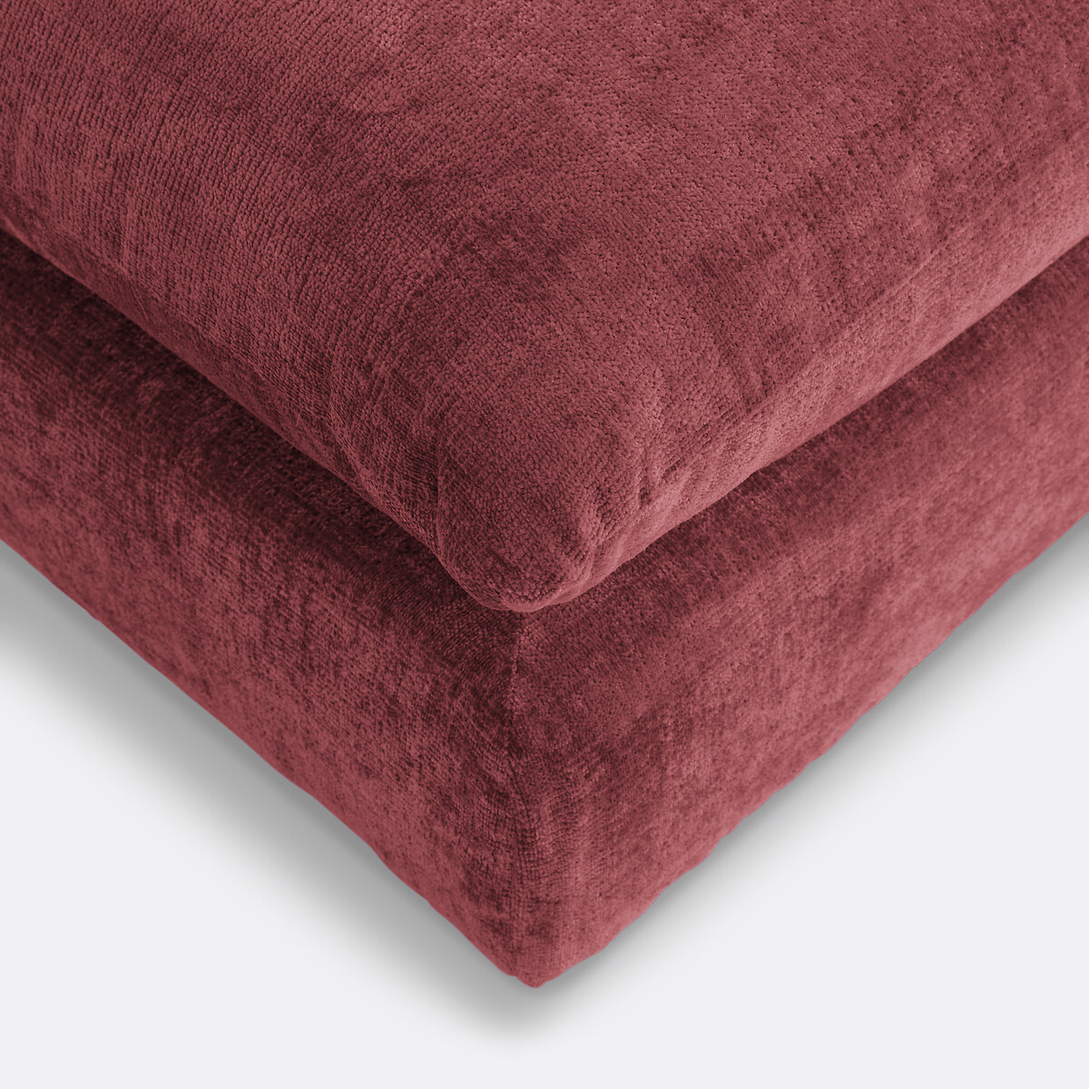 Módulo de asiento para sofá modular, en terciopelo texturizado, MALO burdeos, LA REDOUTE INTERIEURS