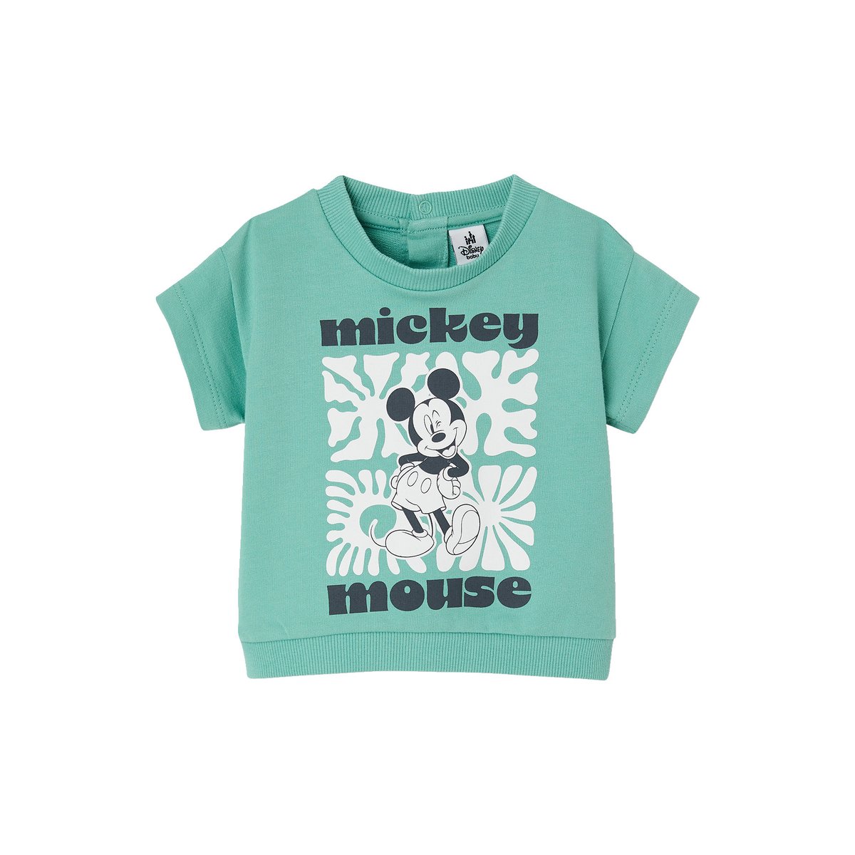Ensemble short bébé Mickey menthe, VERTBAUDET