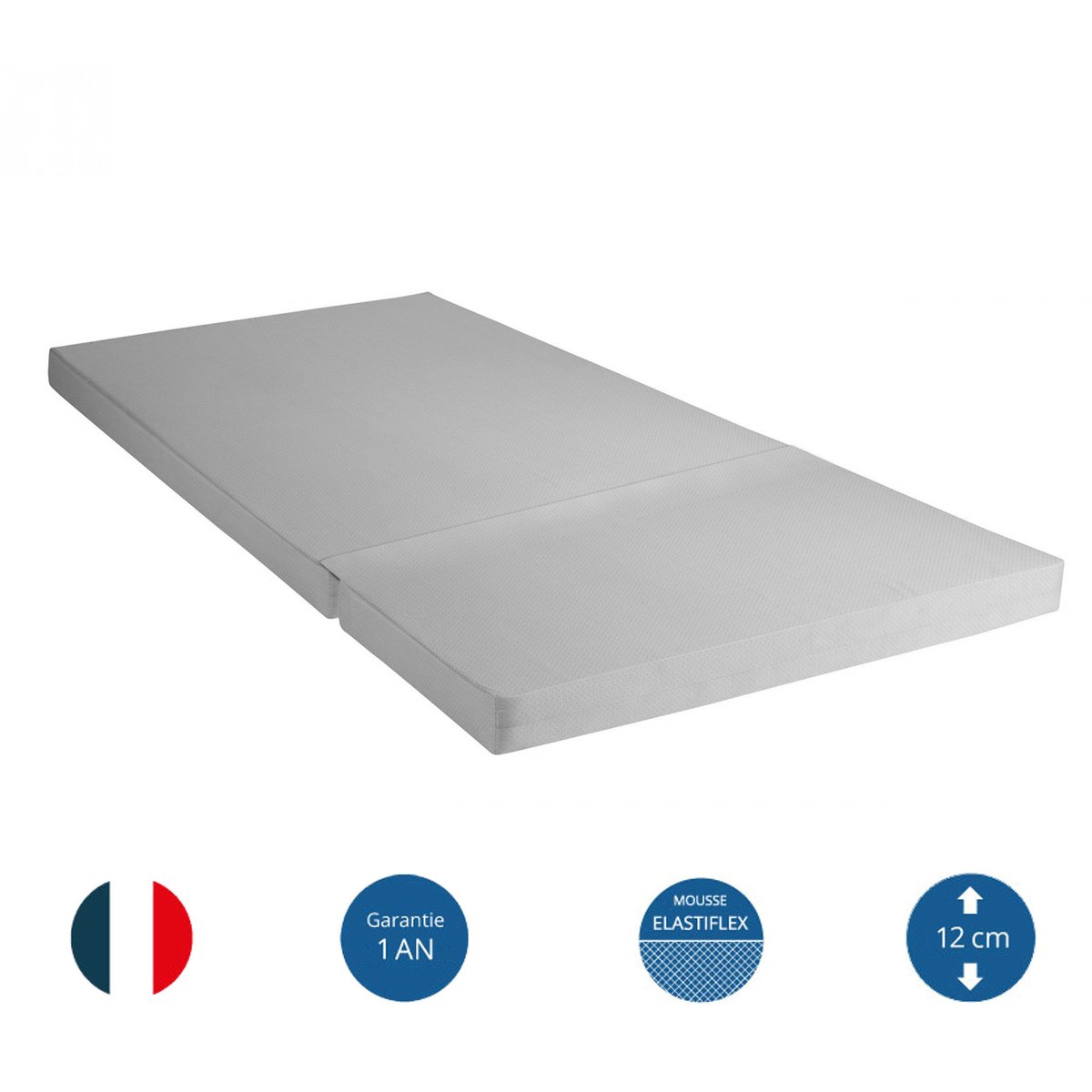 Matelas mousse évolutif 90x140 à 90x190 blanc, SOMEO
