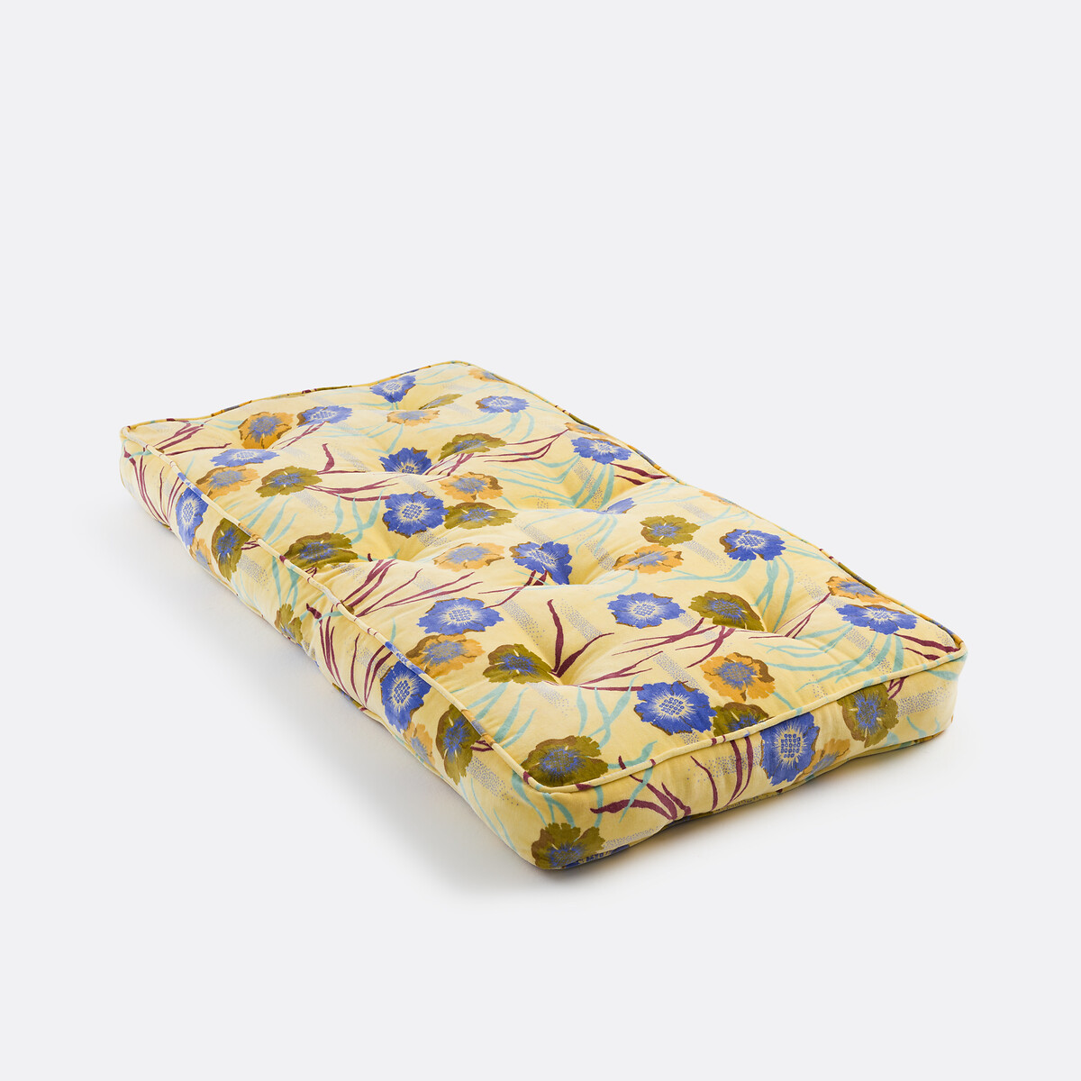 Matelas de sol 60x120cm, en velours de coton imprimé, MOWAN imprimé fond jaune, LA REDOUTE INTERIEURS