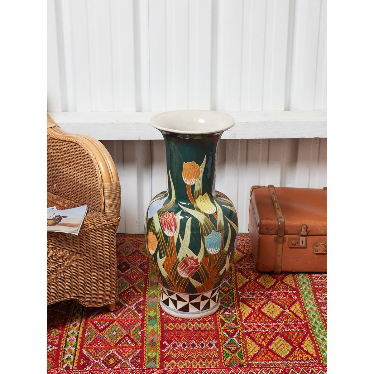 Grand vase en céramique Edmond N°200 - Bon état vert, DEBONGOUT