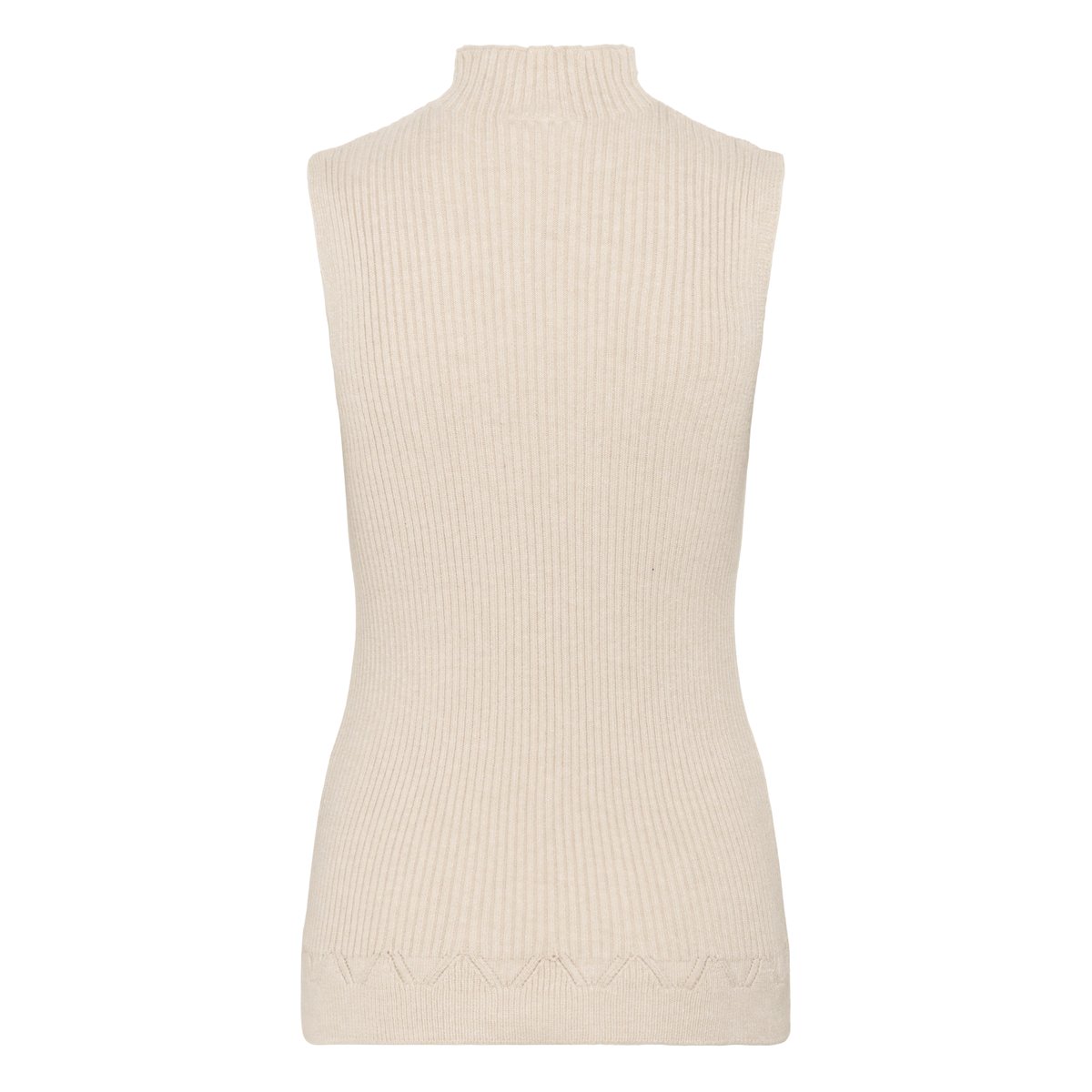 Blouse sans manches beige oat melange, CREAM