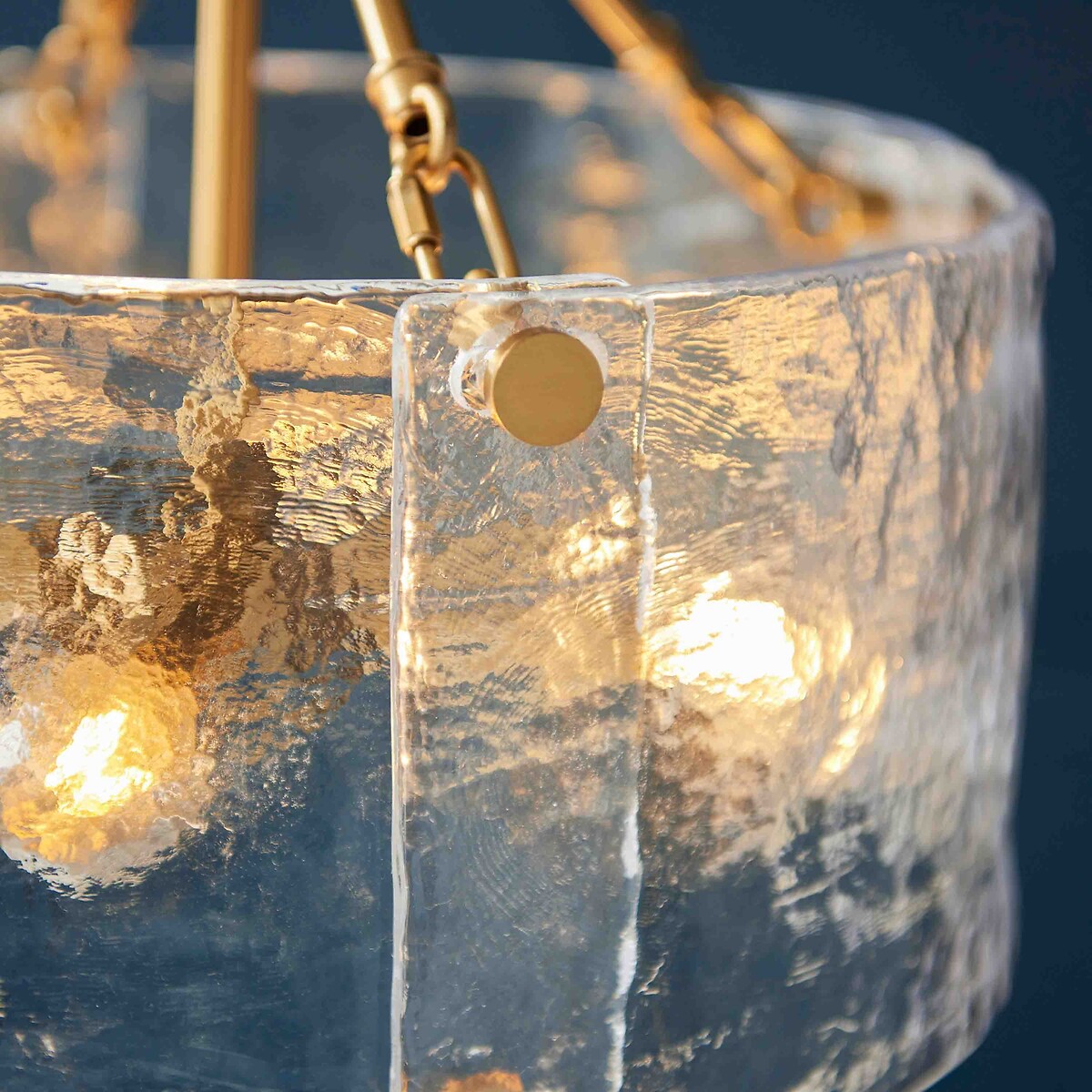 Kobe 4-Light Hammered Glass Pendant Light brass, ÉDITÉ