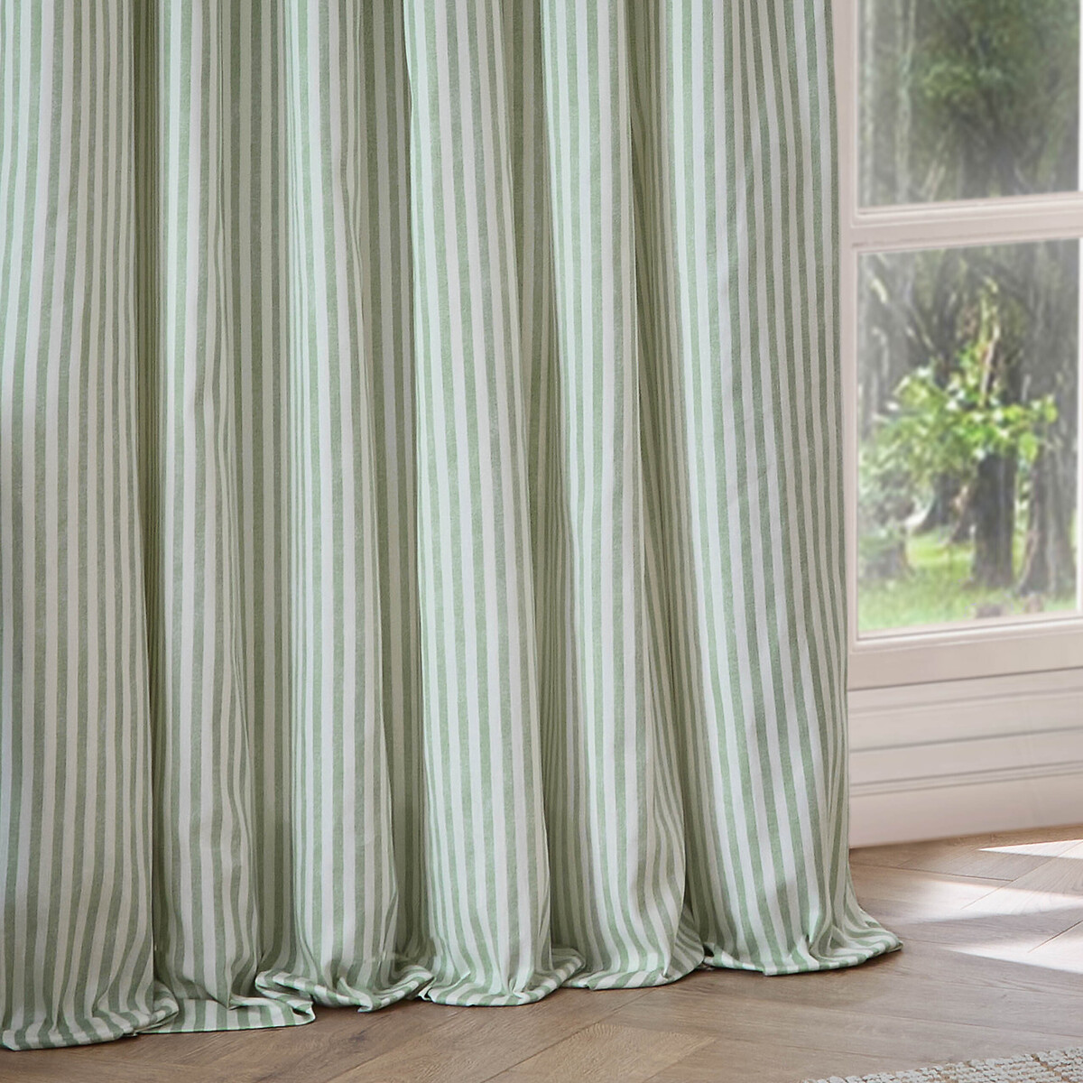 Hebden 100% Cotton Blackout Pencil Pleat Curtain Pair eucalyptus, YARD