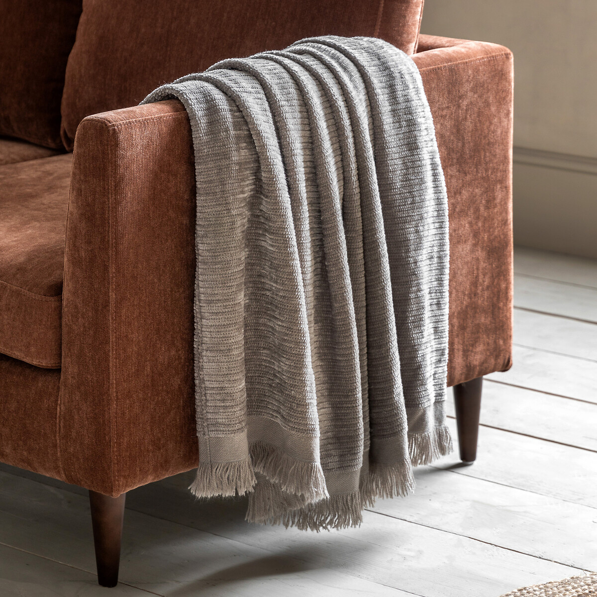 Chenille Soft Knitted Throw grey, ÉDITÉ