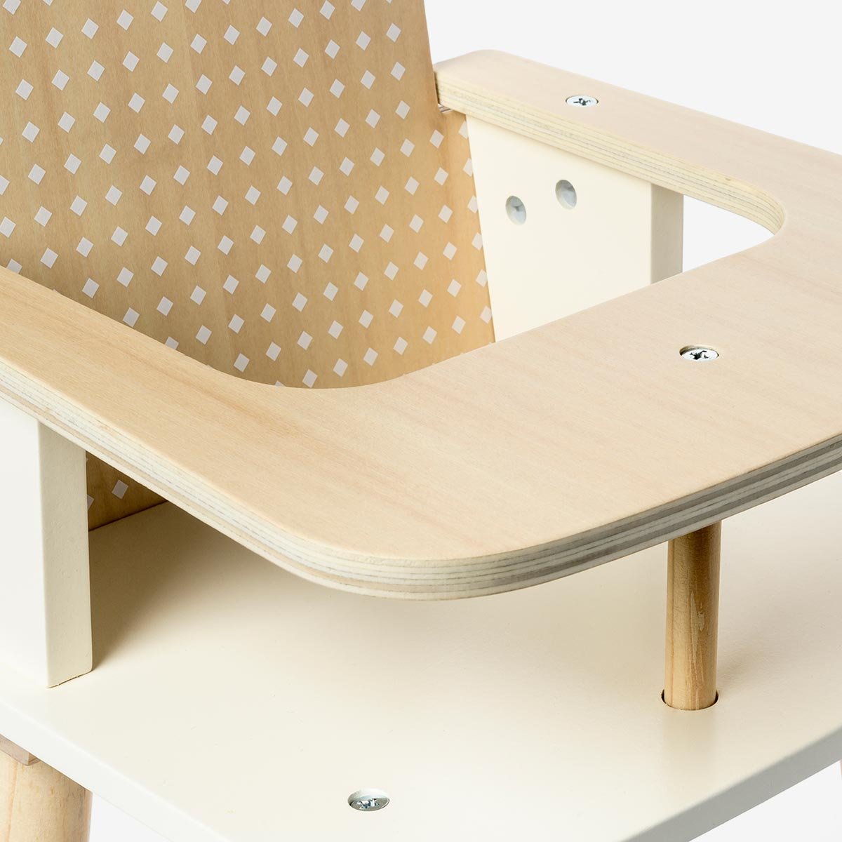 Chaise haute en bois pour poupée blanc, OXYBUL 