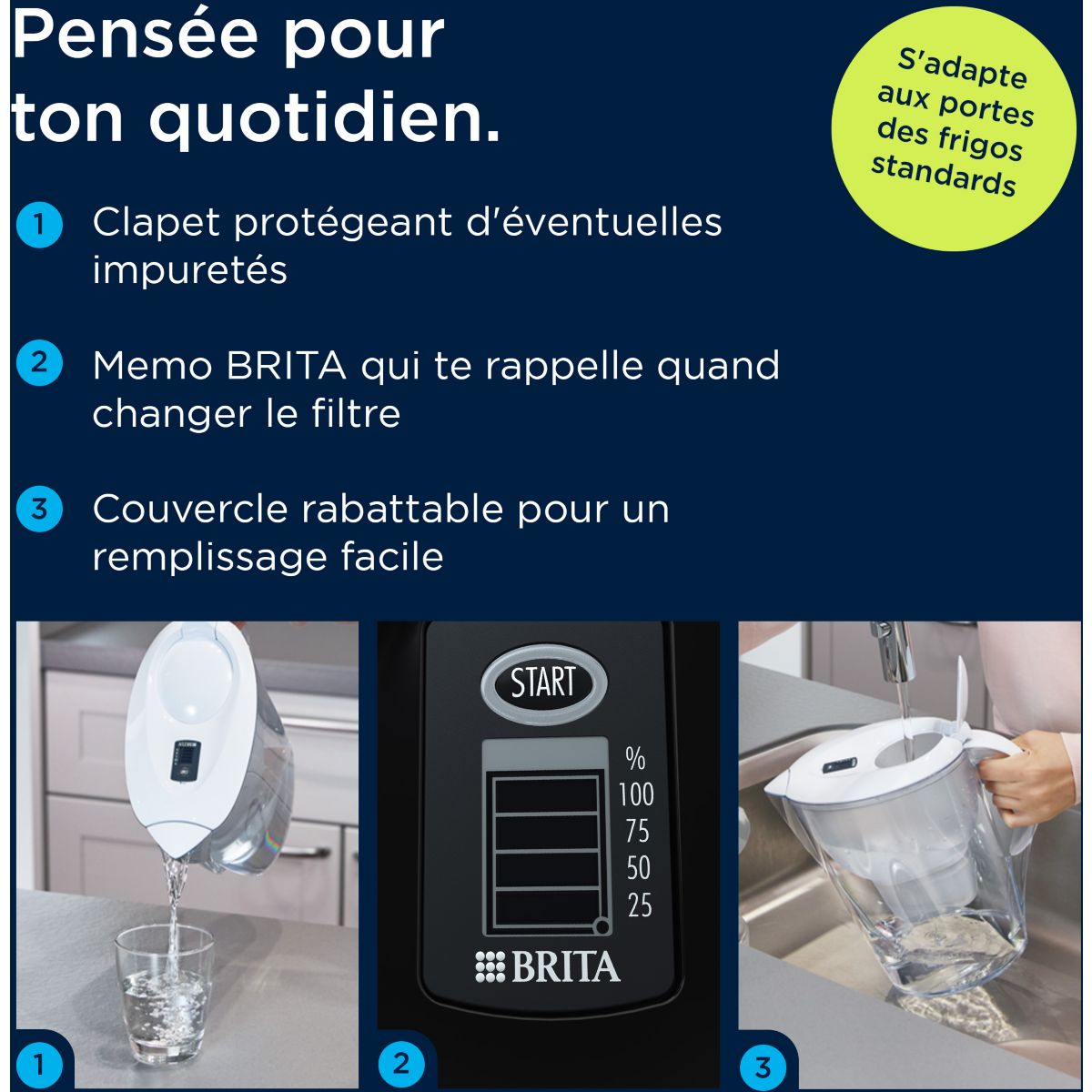 Carafe filtrante Marella blanc + 1 cartouche Maxtra Pro blanc, BRITA