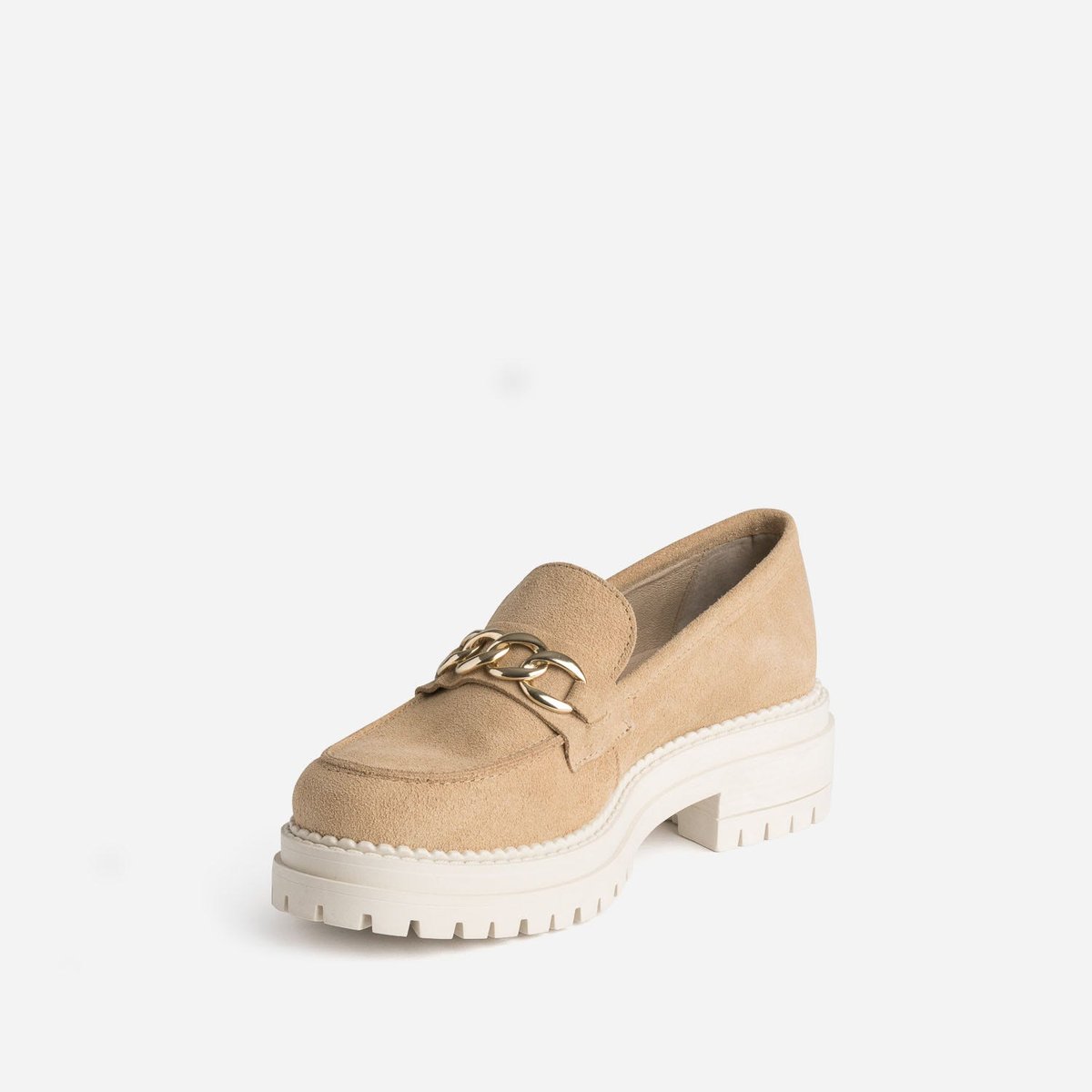 Mocassin en cuir ARIDALE taupe, TEXTO