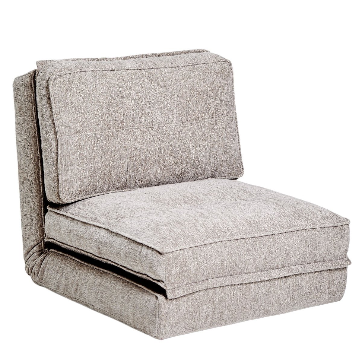 Fauteuil chauffeuse convertible en tissu, BRAGA gris, NORDLYS