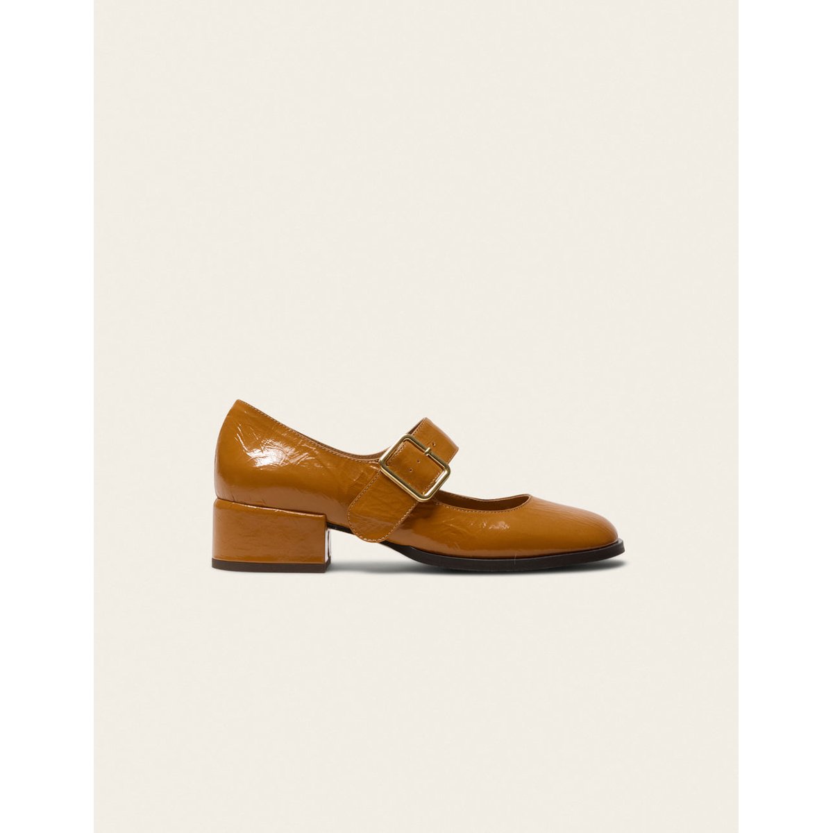 Escarpins AMARI cuir plissé camel, ODAJE