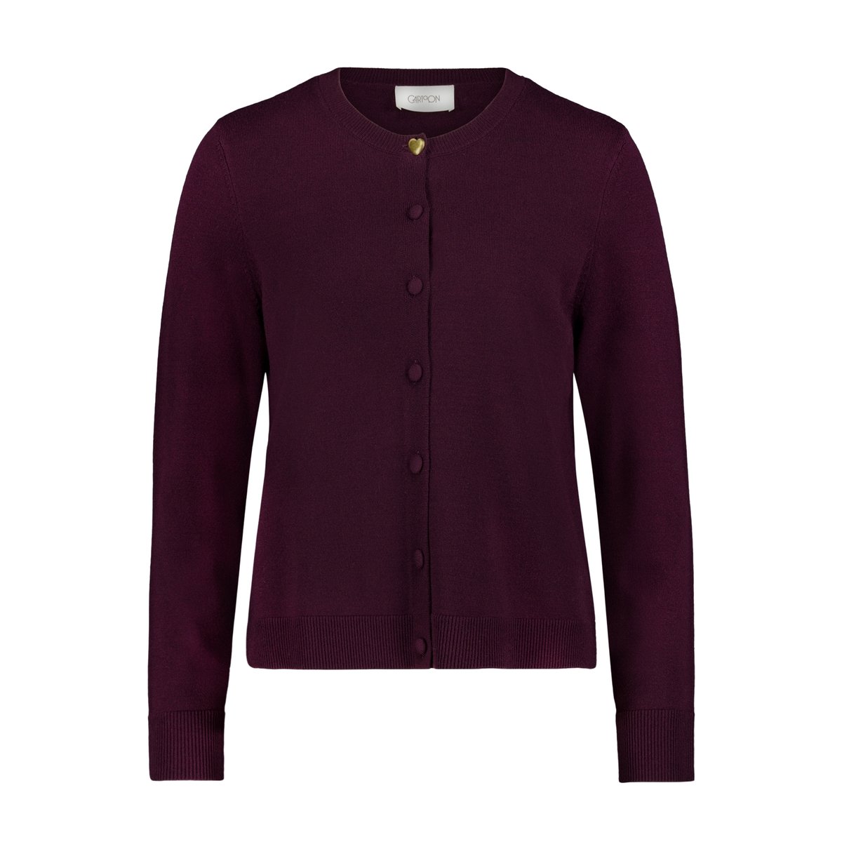 Cardigan en fine maille à encolure ronde dark dahlia, CARTOON