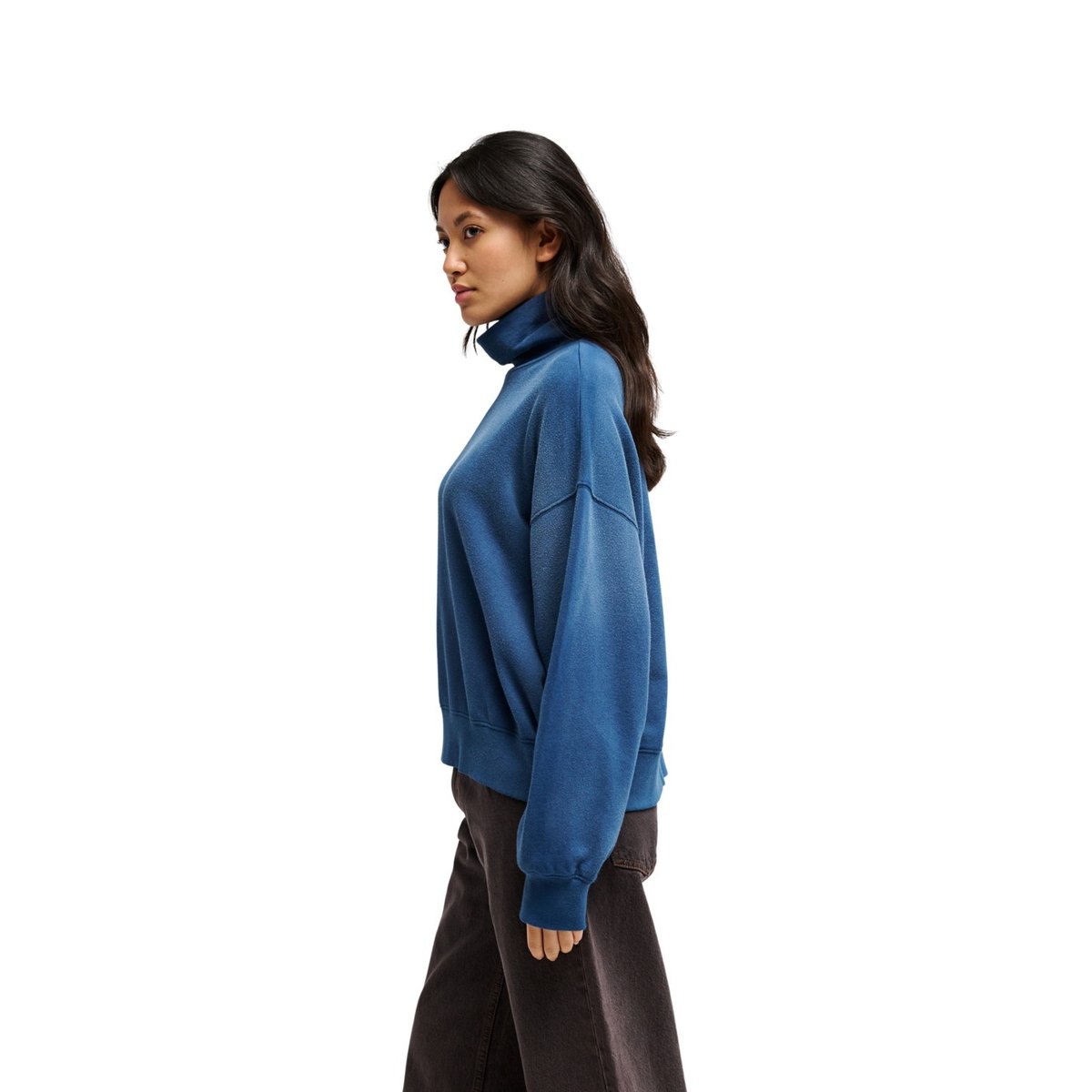 Sweat col roulé FOX RIVER bleu dark denim, QUIKSILVER