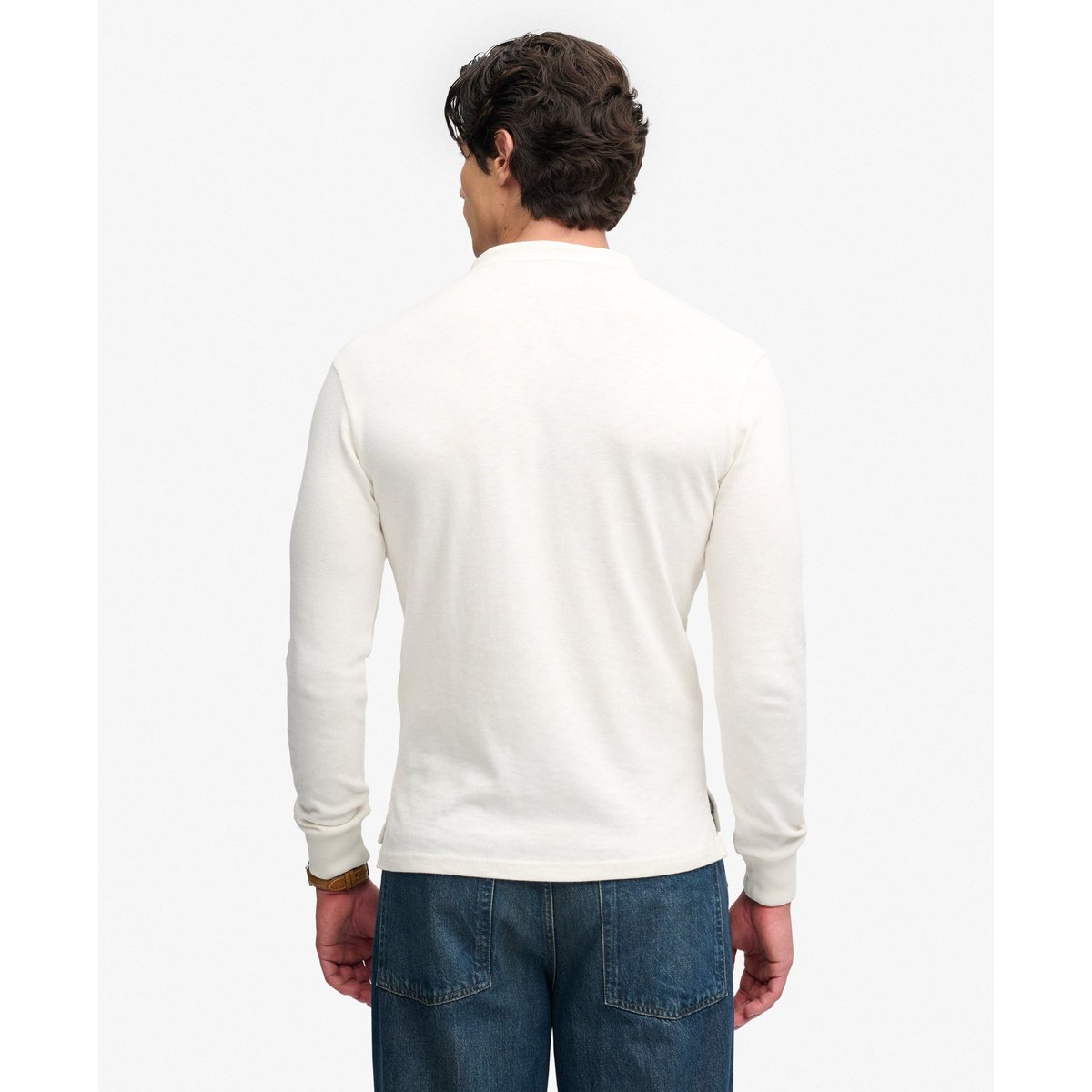 Top Grandad à Patte Coupe Décontractée blanc cassé, SUPERDRY