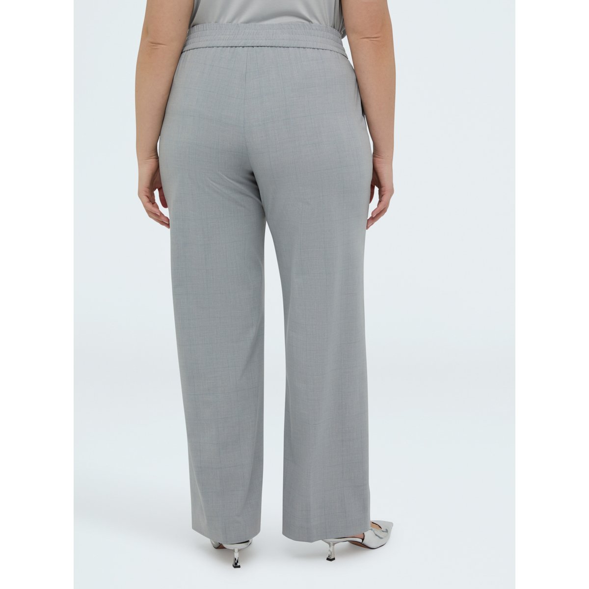 Pantalon Regular imprimé carreaux gris, FIORELLA RUBINO