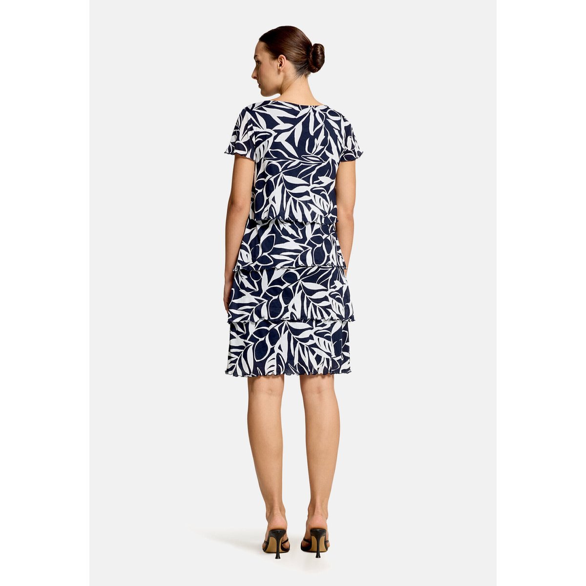 Robe à volants à encolure bateau bleu/blanc, BETTY BARCLAY