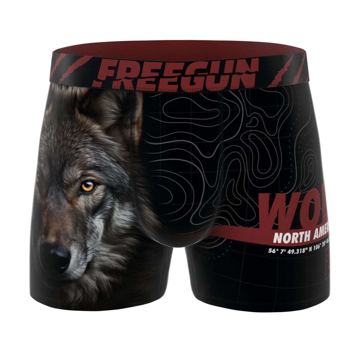 Lot De 4 Boxers Savage Animals turquoise/noir/marron/jaune/rouge, FREEGUN