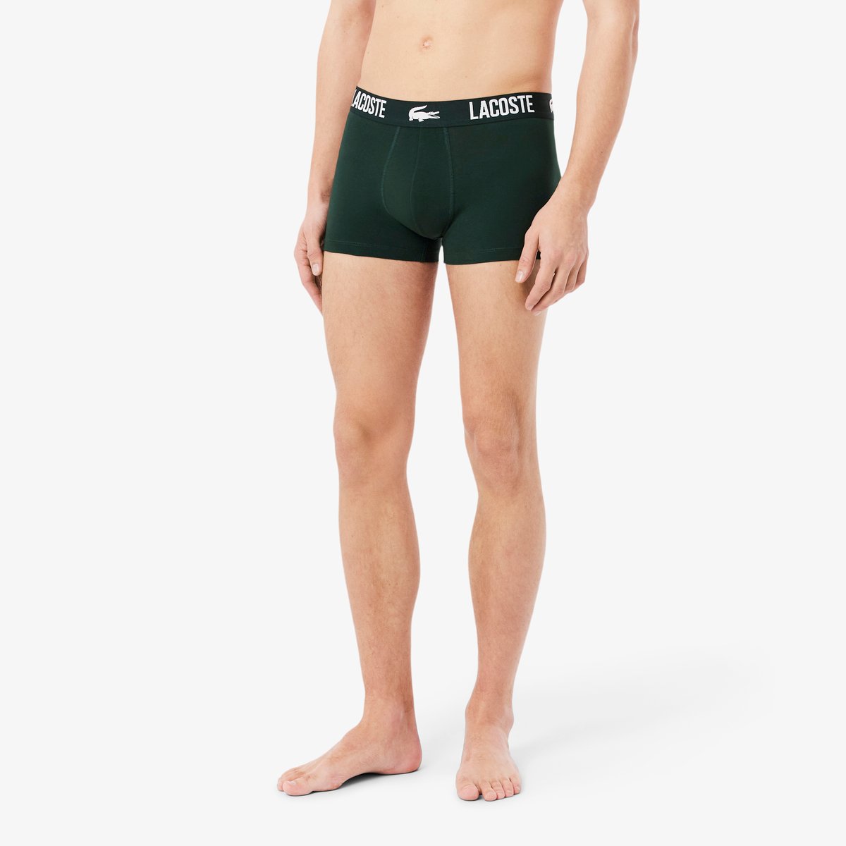 Lot de 3 boxers courts coton stretch vert-3hx, LACOSTE