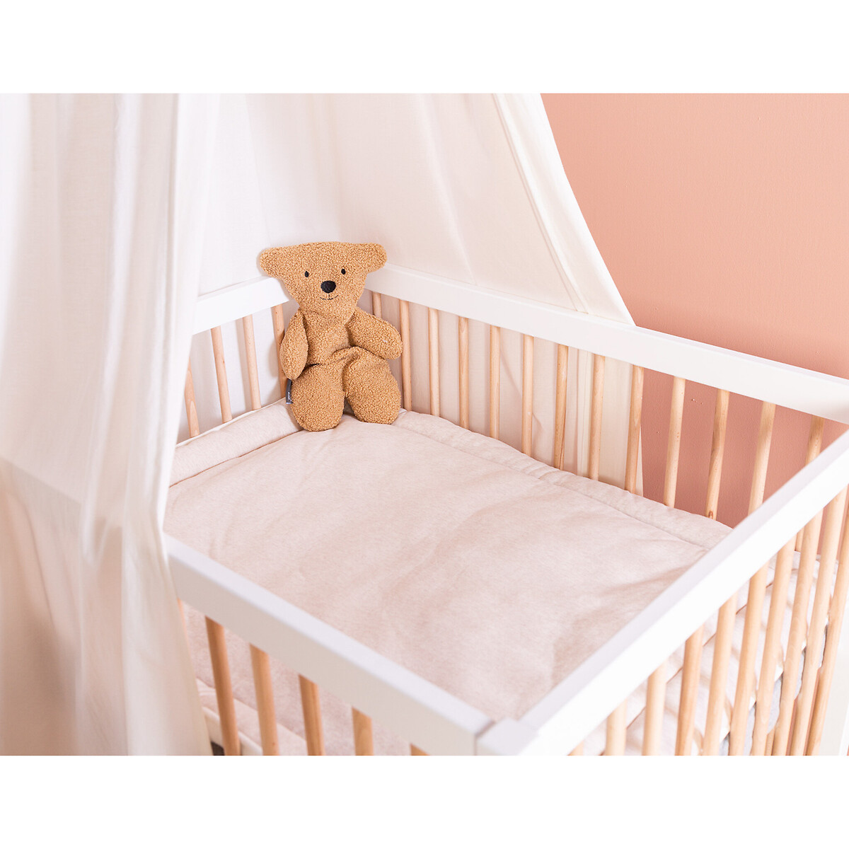 Parc 97 en bois hêtre 75 x 95 cm avec roues blanc, CHILDHOME