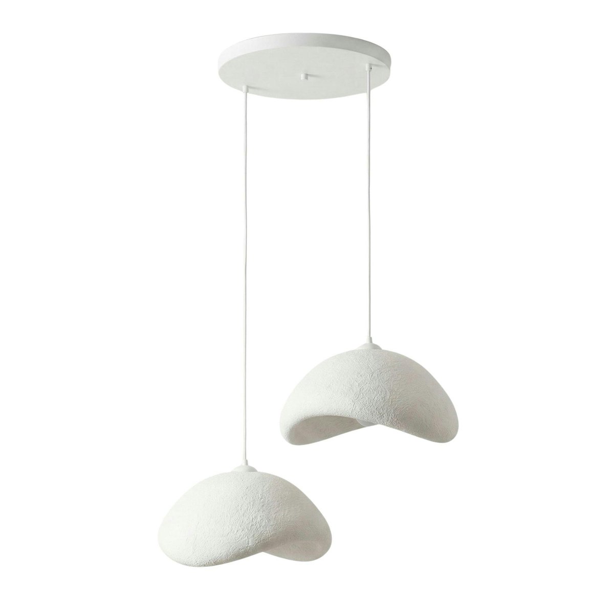 Suspension de table blanche 2 lampes 94 cm NOXIS blanc, PIER IMPORT