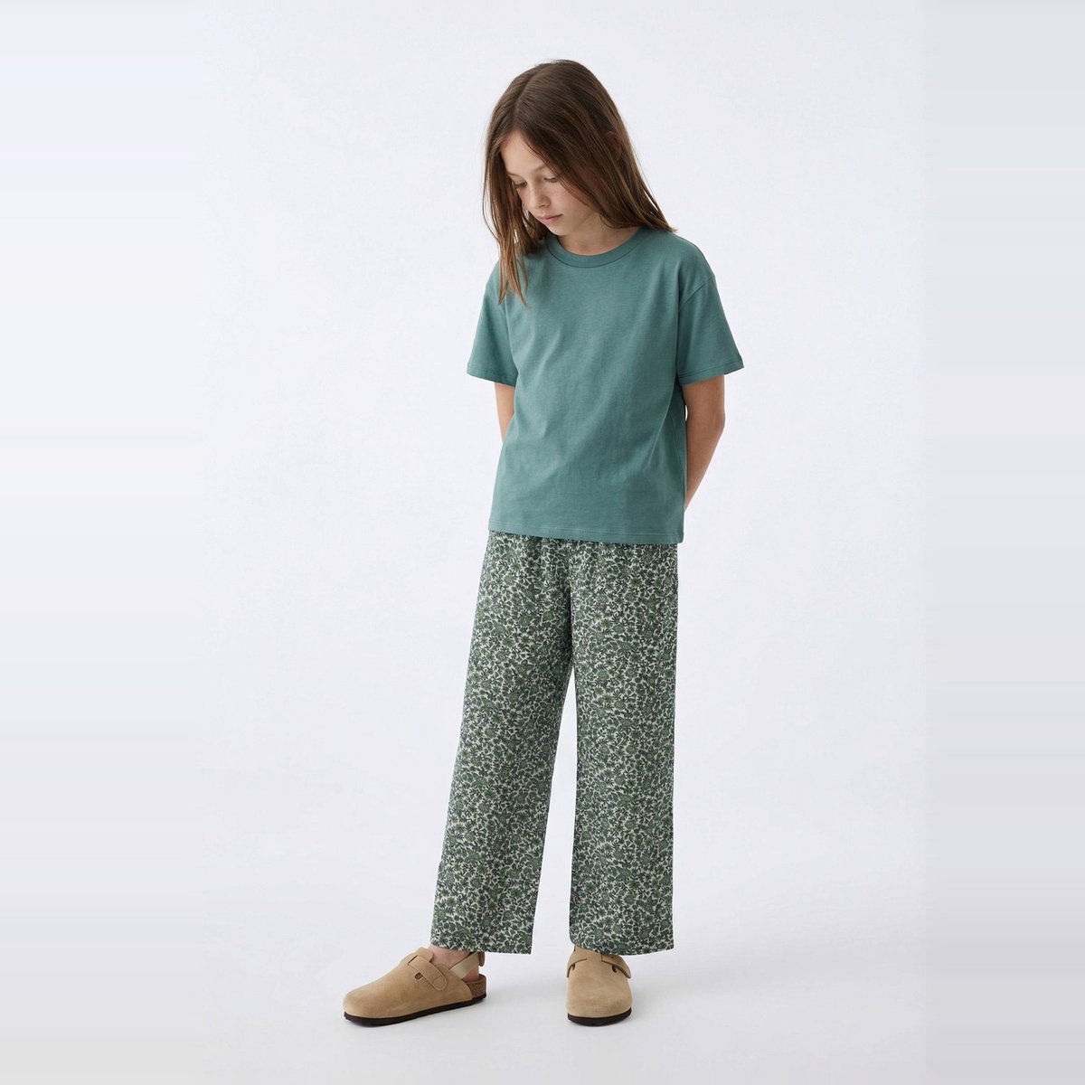 Pantalon taille élastiquée fluide imprimé celeri, MONOPRIX