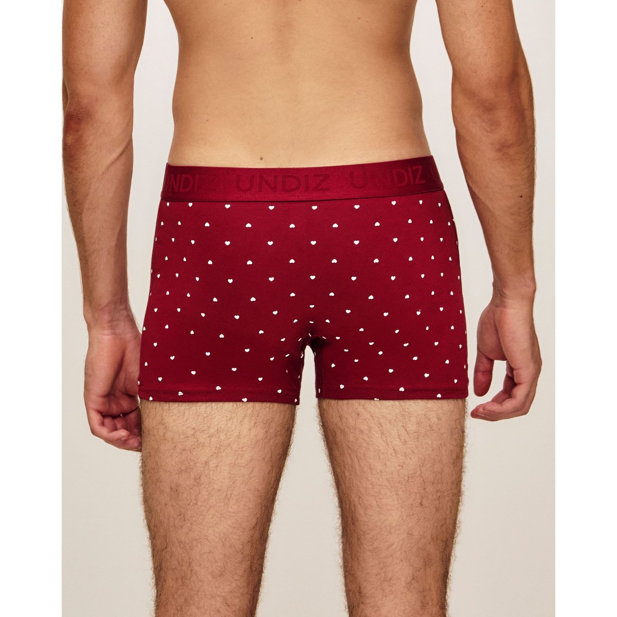 Boxer en coton imprimé coeurs REPEATIZ MINIH rouge, UNDIZ