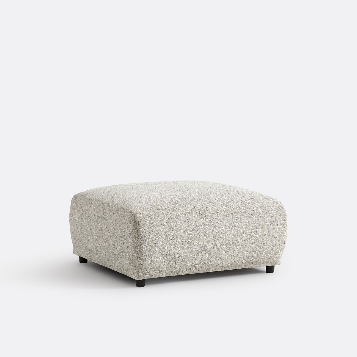 Pouf en tissu texturé moucheté, GALENE ecru/bleu, LA REDOUTE INTERIEURS