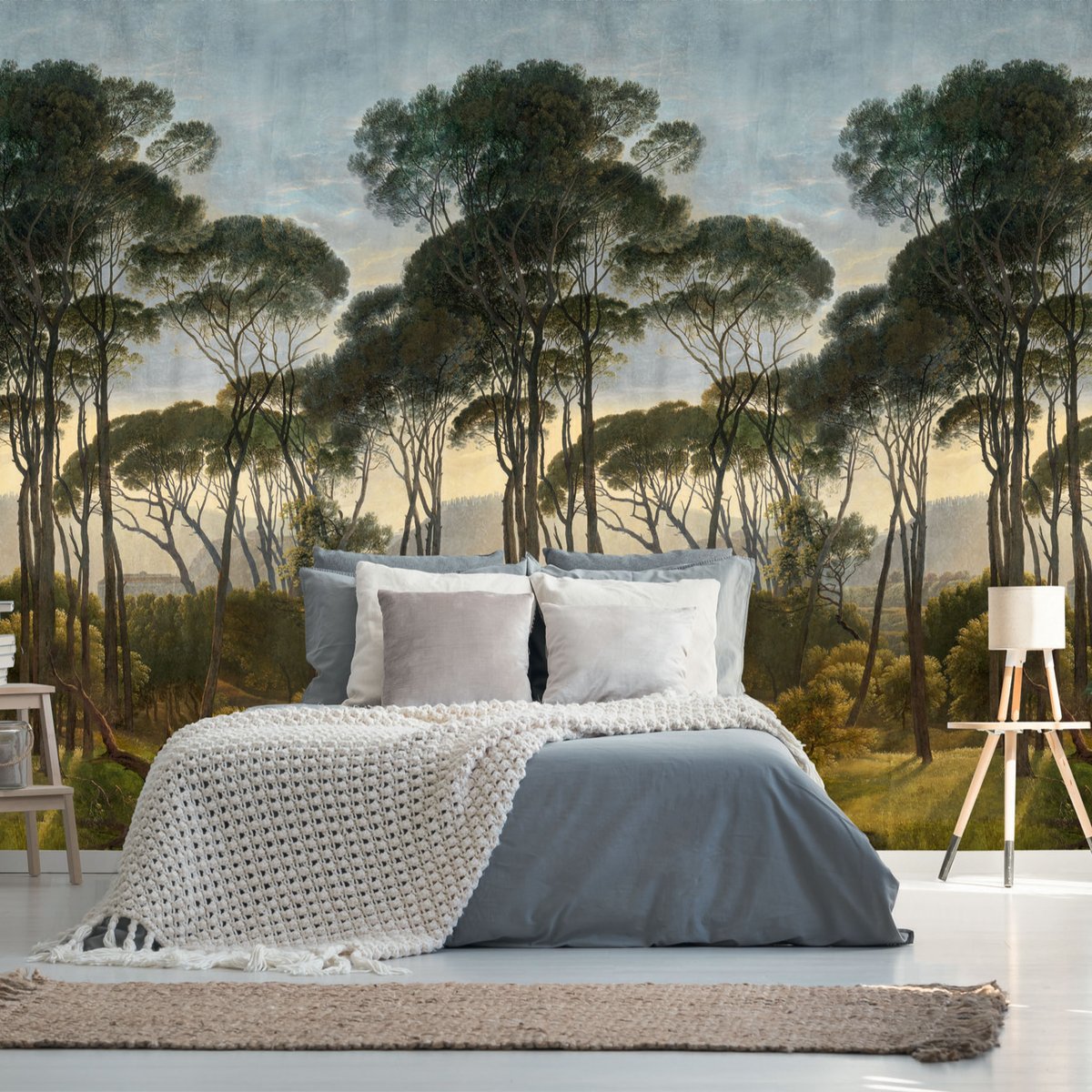Papier peint décor nature vert, HEXOA