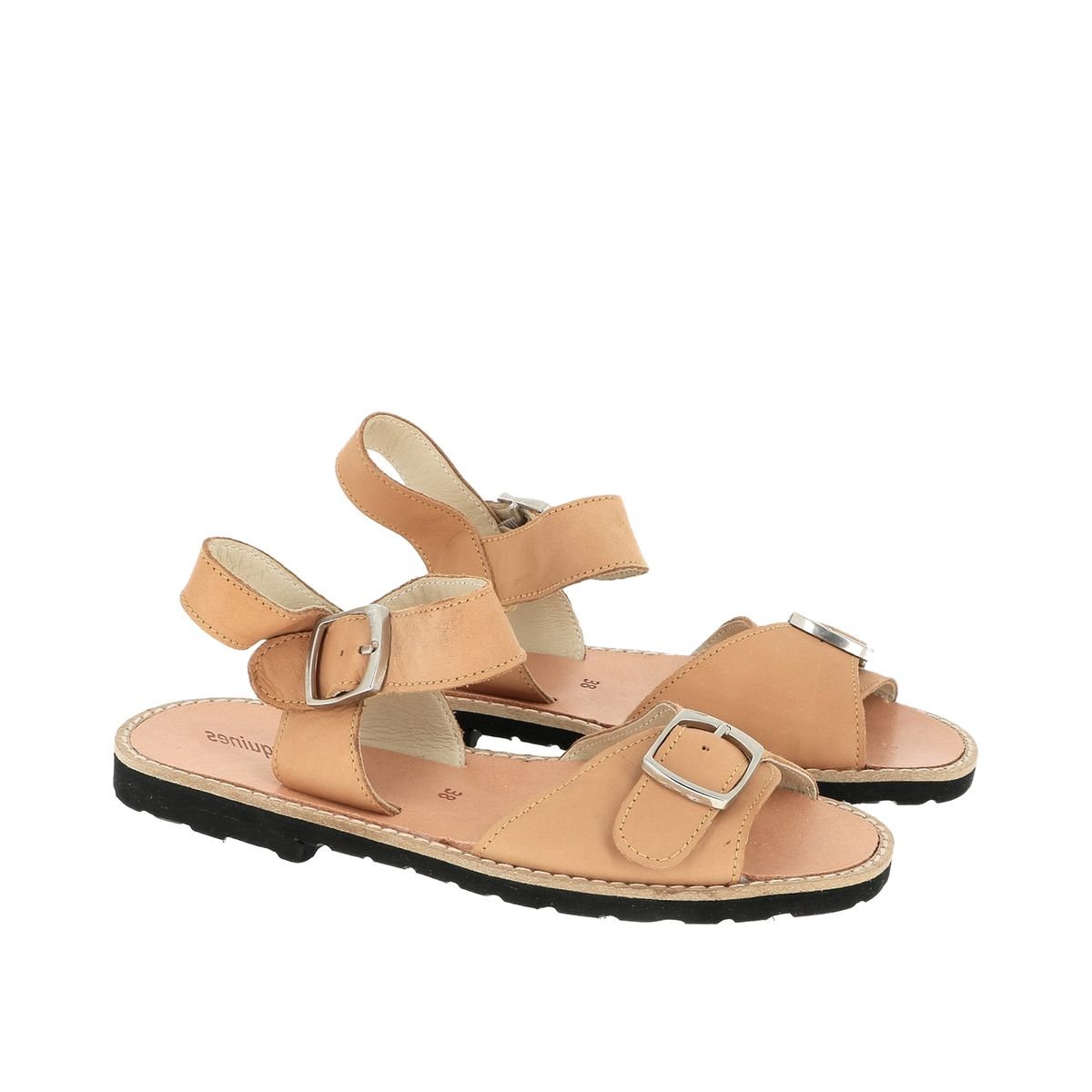 Sandales en cuir AVARCA BOUCLE camel, MINORQUINES