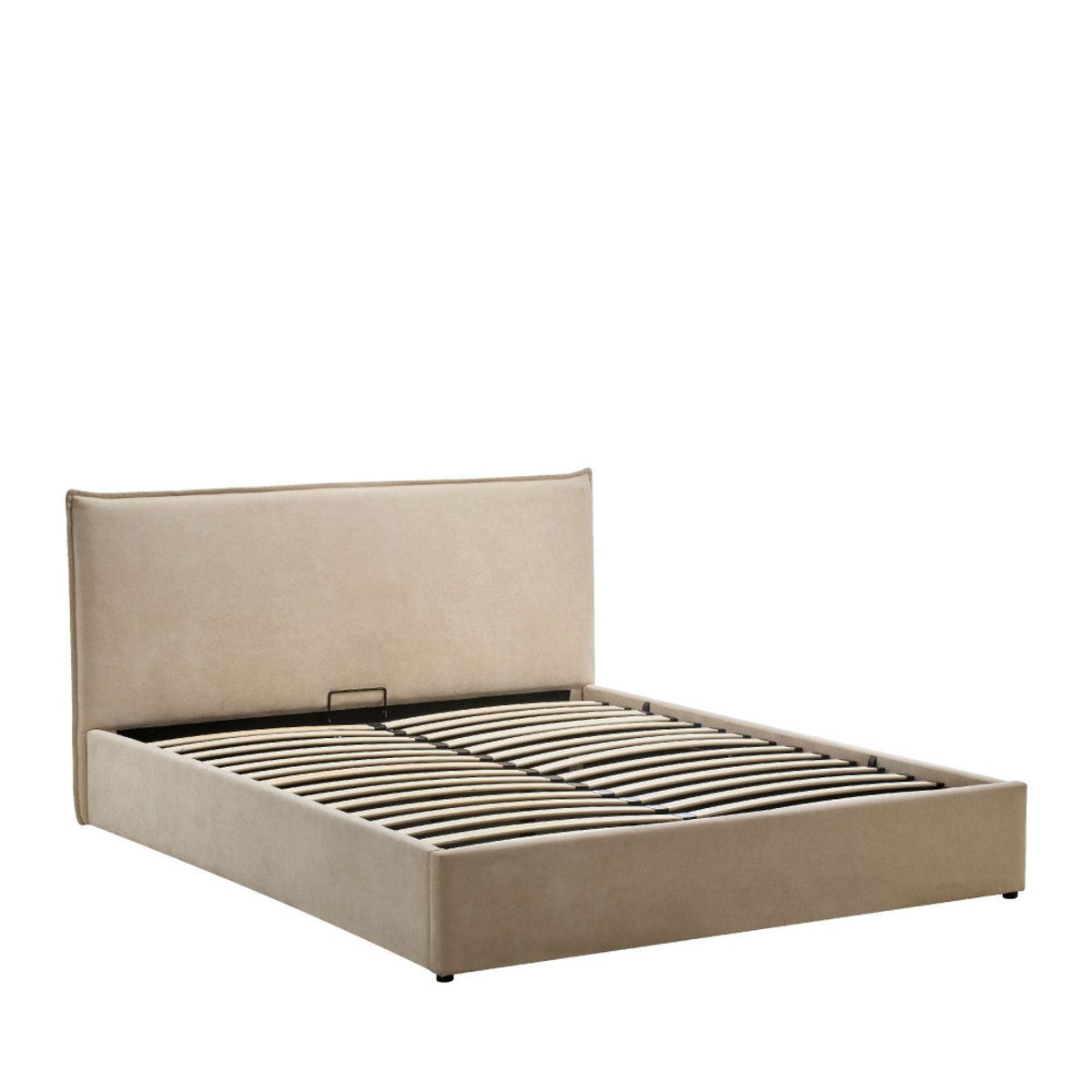 Lit coffre en tissu 160x200cm- CAMA beige, DRAWER