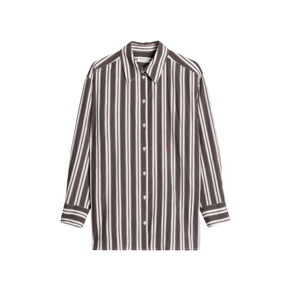 Chemise à rayures, coupe classique en mélange de modal marron foncé, MARC O'POLO