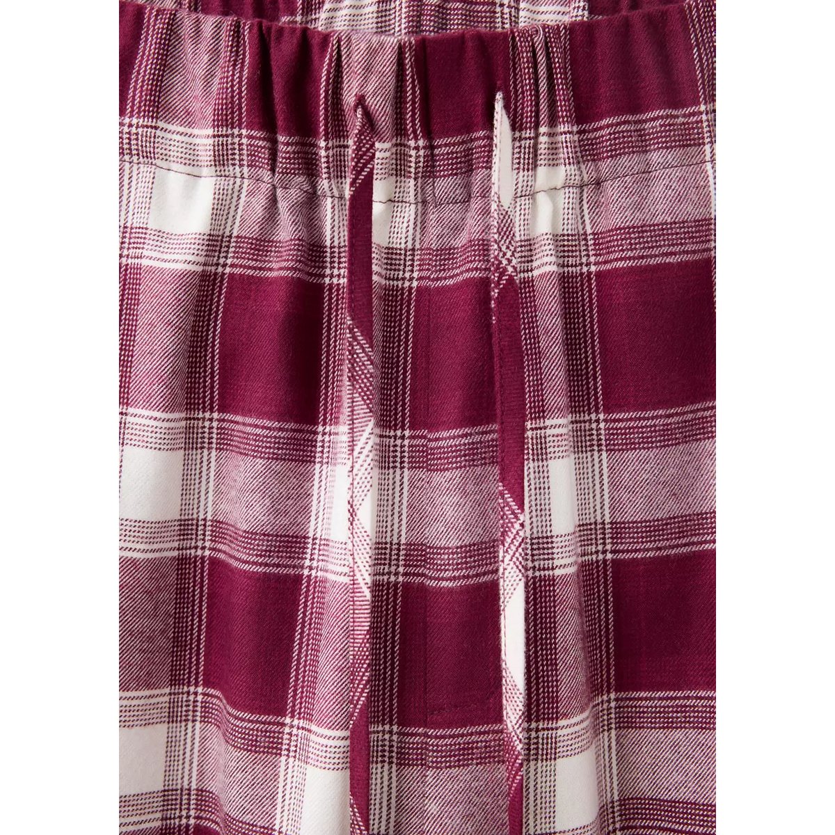 Pantalon pyjama flanelle carreaux bordeaux, MANGO
