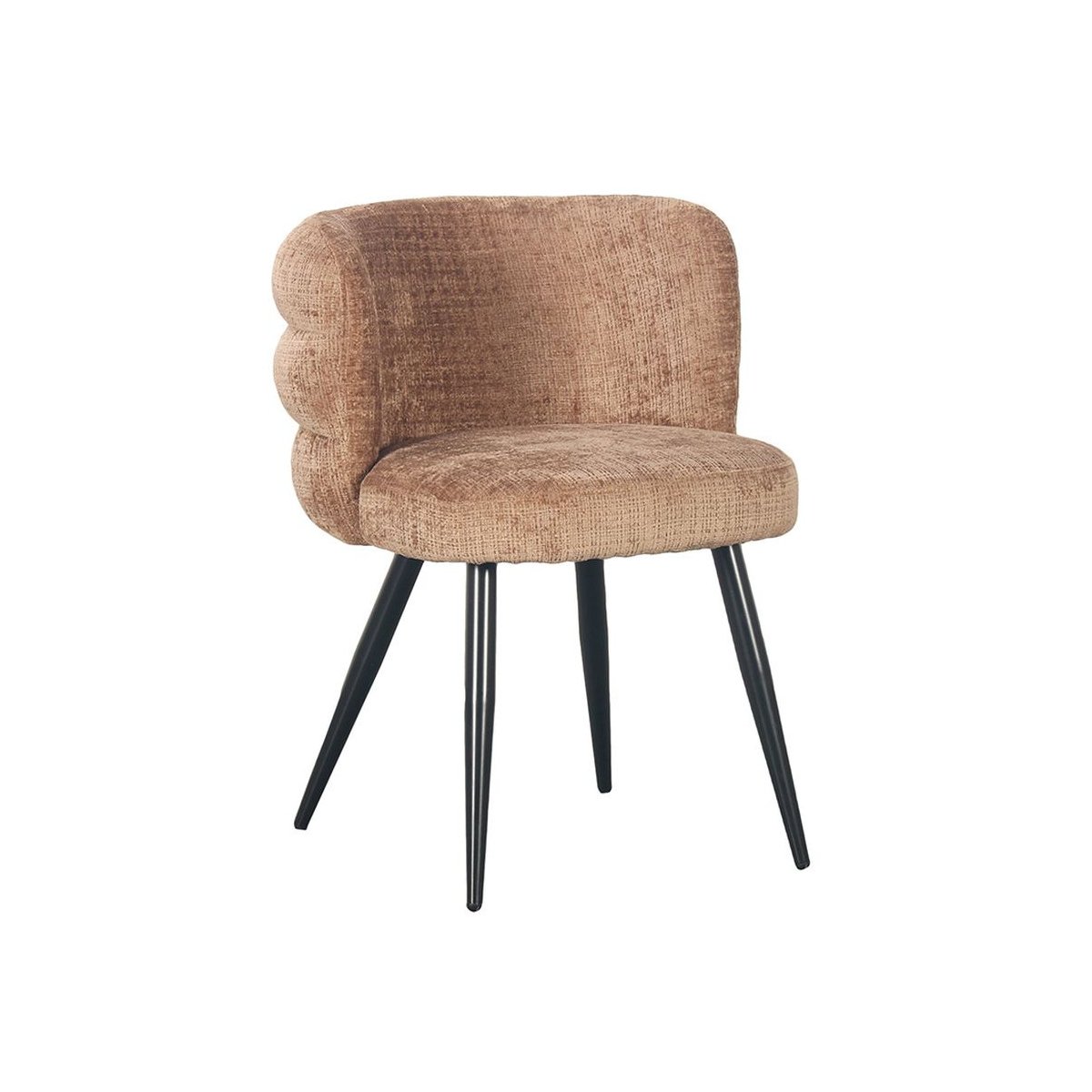 Lot de 2 chaises velours, SOLEA marron clair, BOBOCHIC