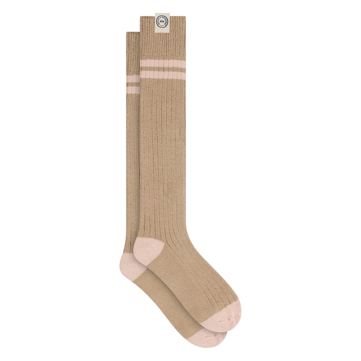Chaussettes hautes Dim x Inès de La Fressange beige foncé, DIM