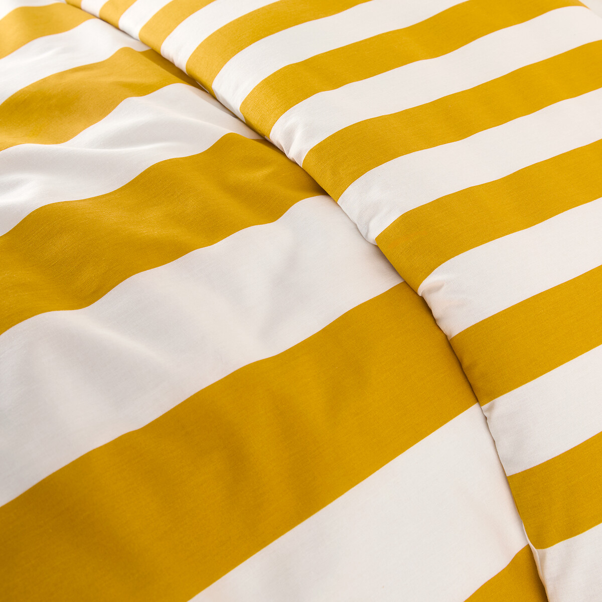 Housse de couette en coton, HENDAYE JAUNE rayé jaune, LA REDOUTE INTERIEURS