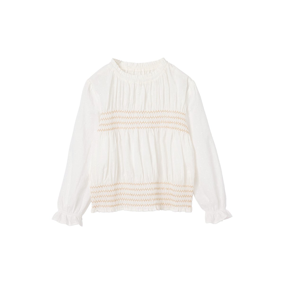 Blouse manches longues écru, VERTBAUDET