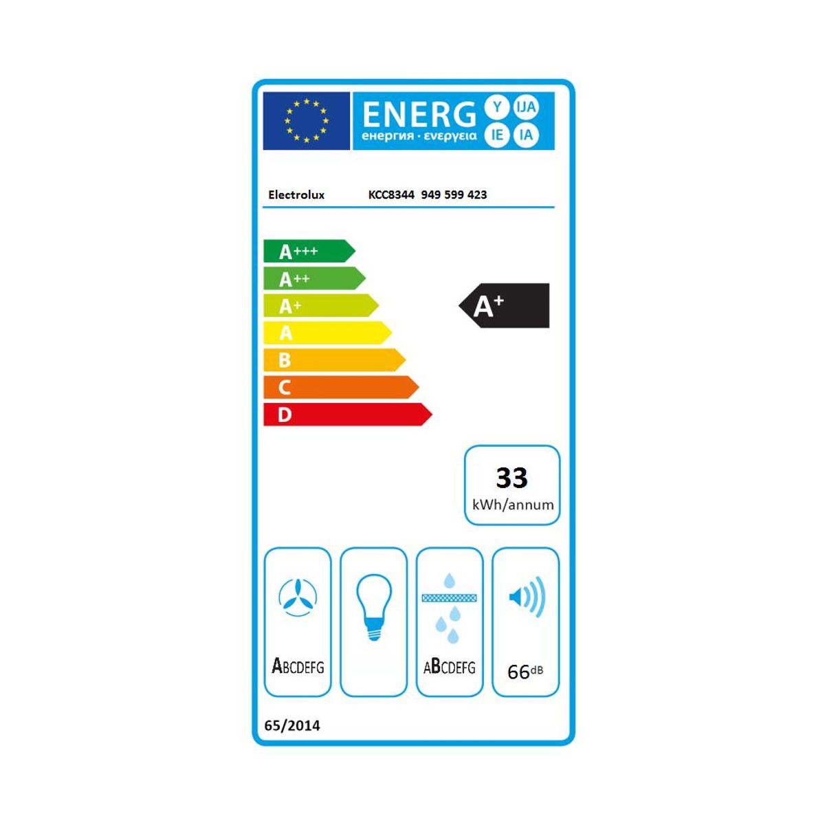 Plaque induction aspirante KCC8344 - Hotte intégrée 80cm couleur unique, ELECTROLUX