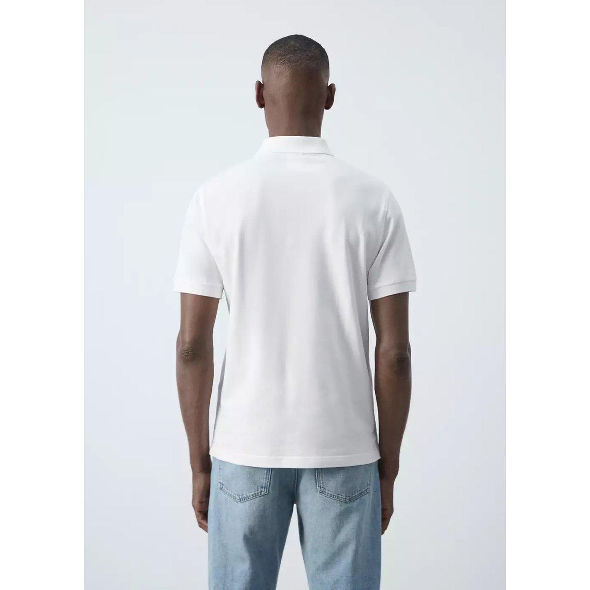Polo 100 % piqué de coton blanc, MANGO MAN