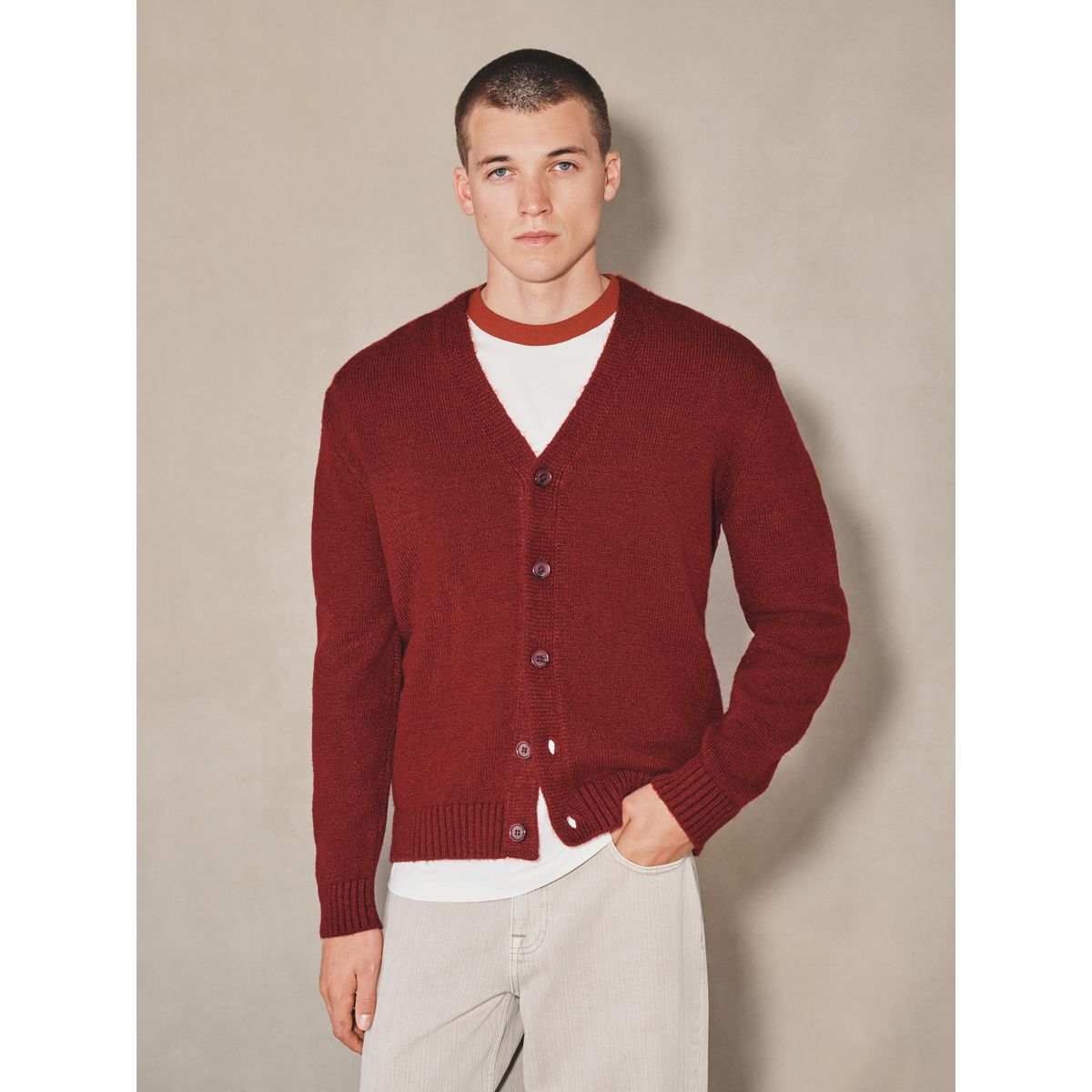 Cardigan en maille edit rouge bordeaux, NEXT