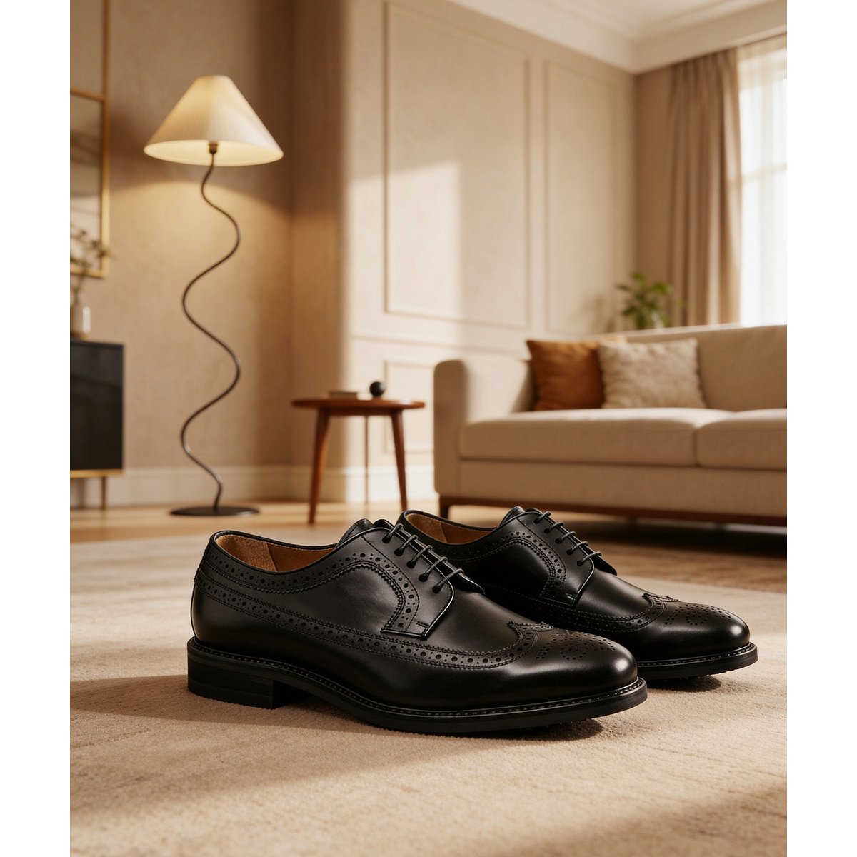 Derby cuir BARTON noir, FINSBURY