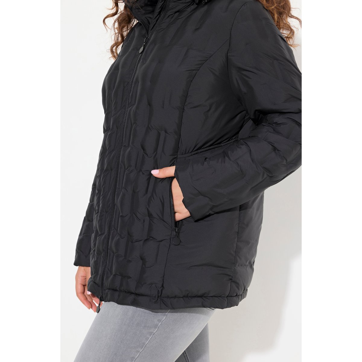 Manteau HYPRAR à capuche noir, ULLA POPKEN