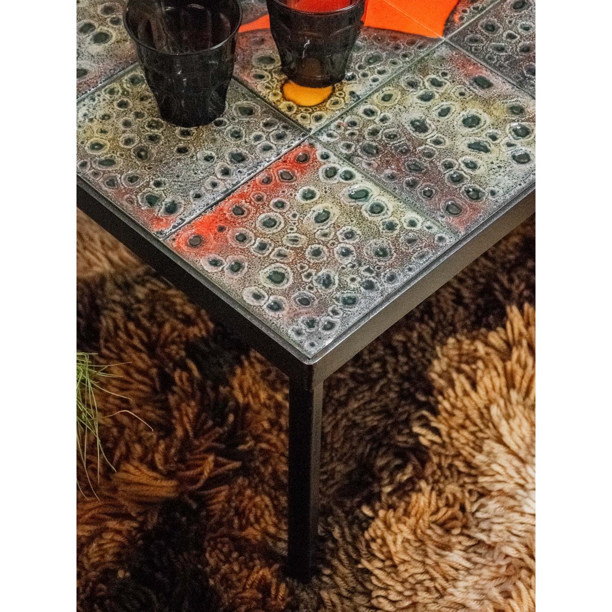 Table basse cratères en céramique Donna N°769 - Bon état noir, DEBONGOUT
